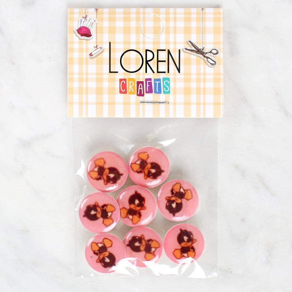 Loren Crafts 8'Li Ördek Düğme - 1202