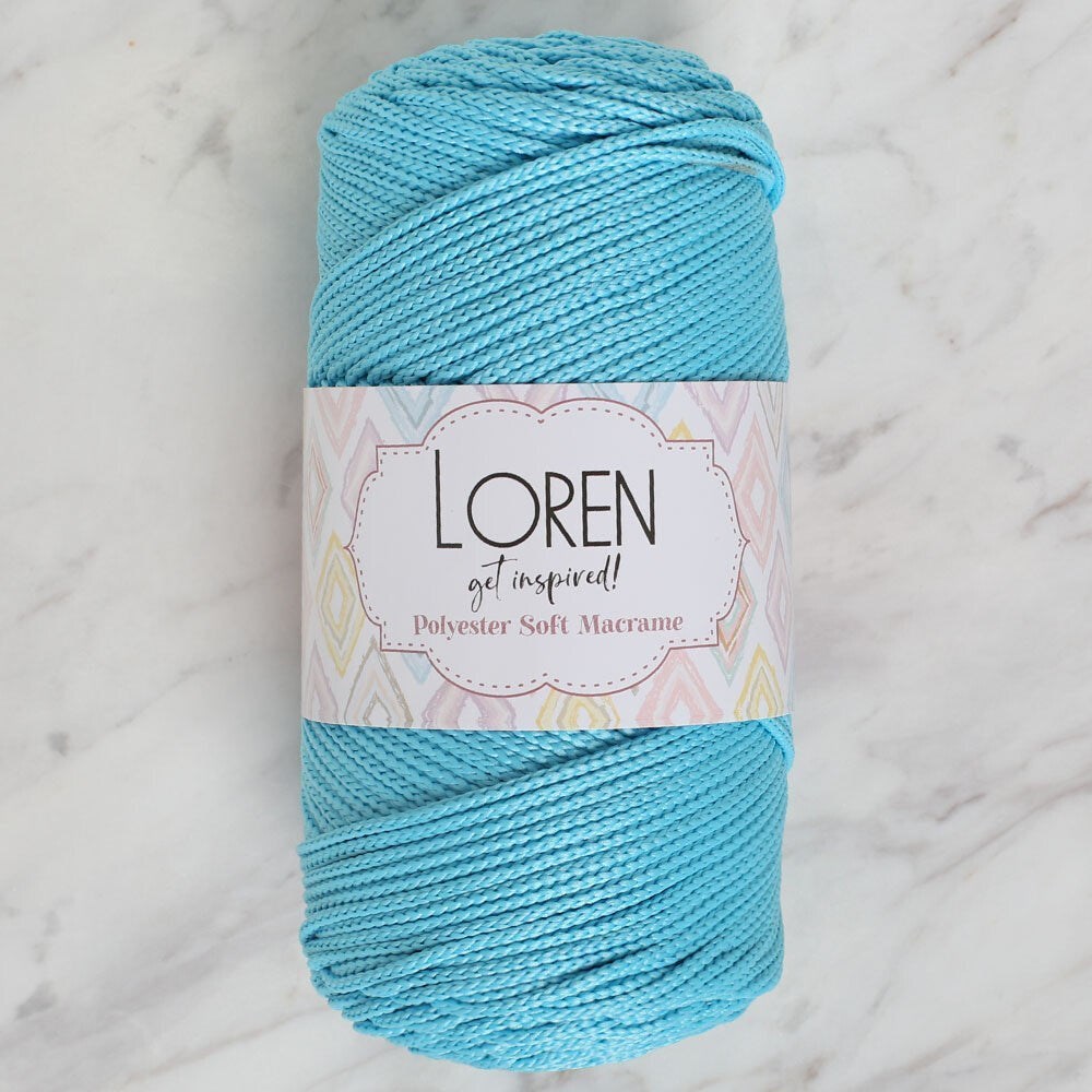 Loren Polyester Soft Macrame Turkuaz El Örgü İpi - Lm045 - 34447