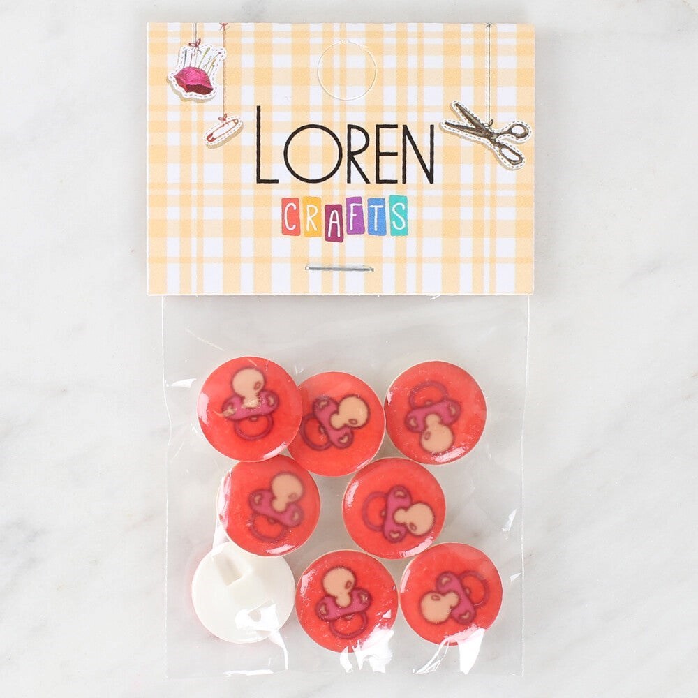 Loren Crafts 8'Li Emzik Düğme - 1012