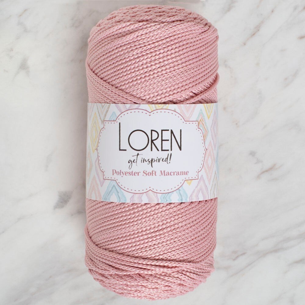 Loren Polyester Soft Macrame Pembe El Örgü İpi - Lm042 - 34446