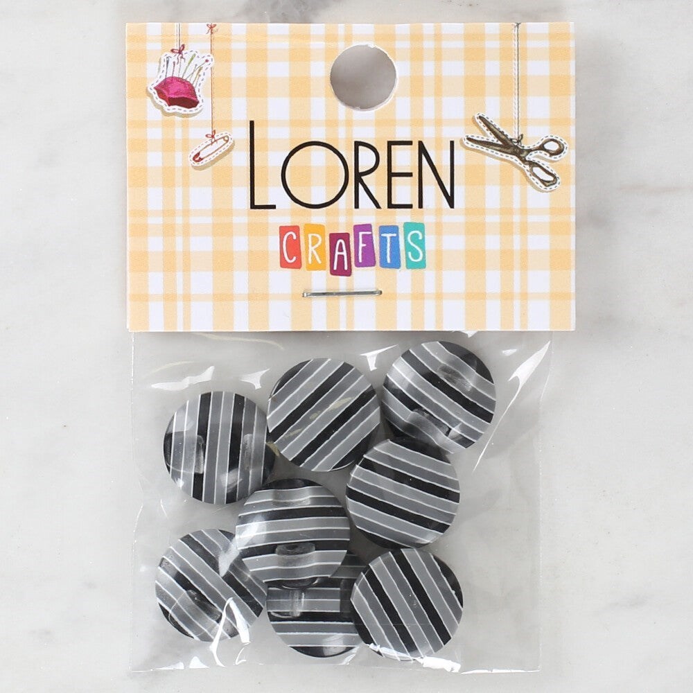 Loren Crafts 8'Li Desenli Düğme - 1098