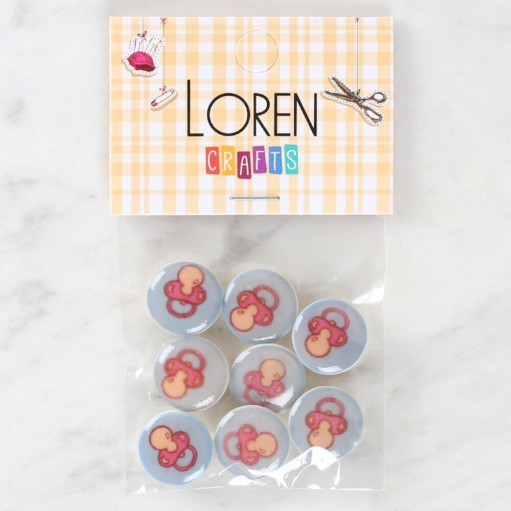 Loren Crafts 8'Li Emzik Düğme - 1013