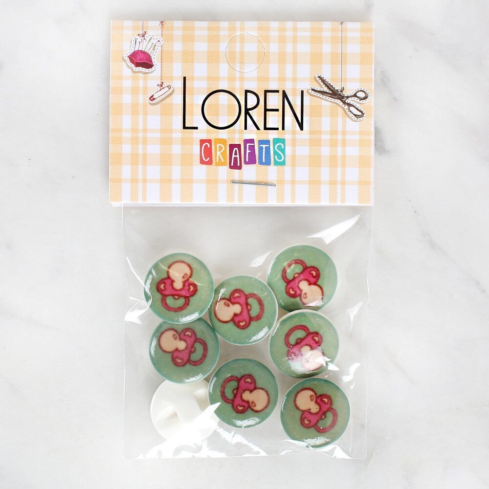 Loren Crafts 8'Li Emzik Düğme - 1014