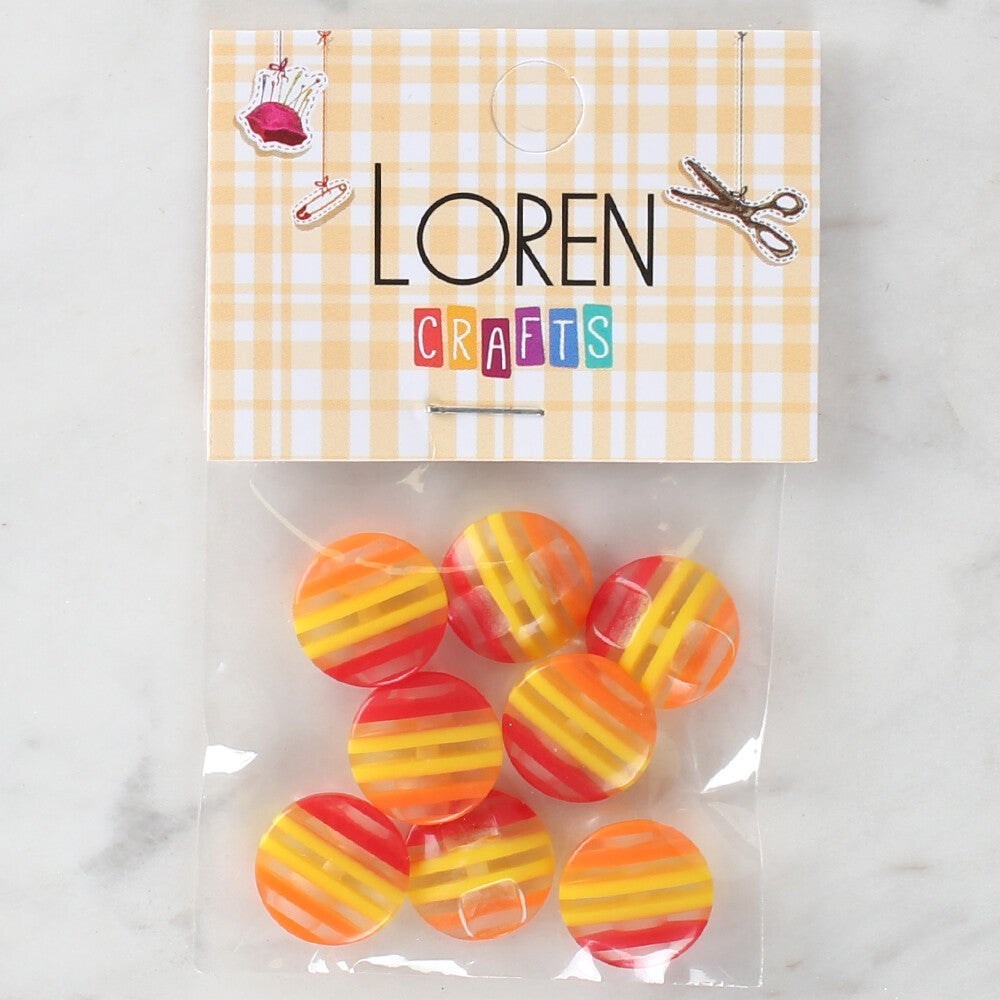 Loren Crafts 8'Li Desenli Düğme - 1102