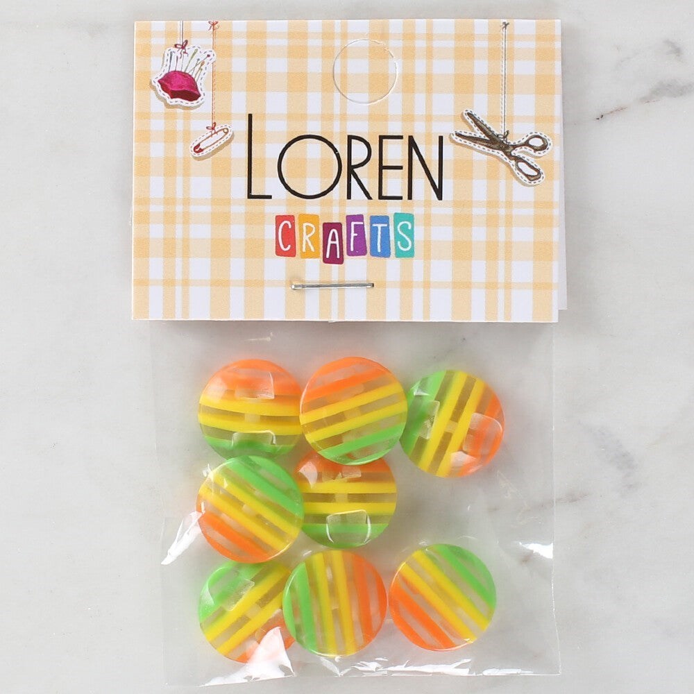 Loren Crafts 8'Li Desenli Düğme - 1083