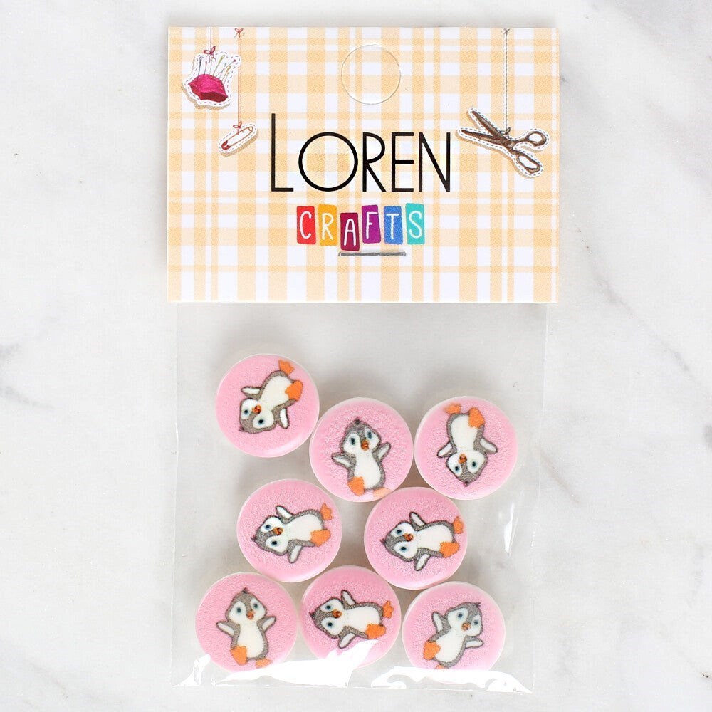 Loren Crafts 8'Li Penguen Düğme - 1038