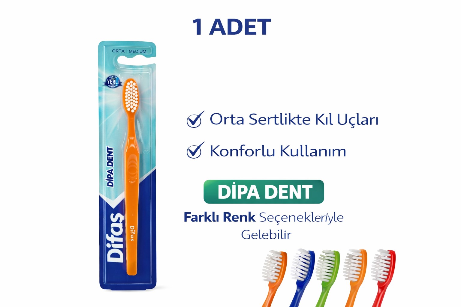 Difas Dipa Dent Medium Diş Fırçası Orta Sert 1 ADET