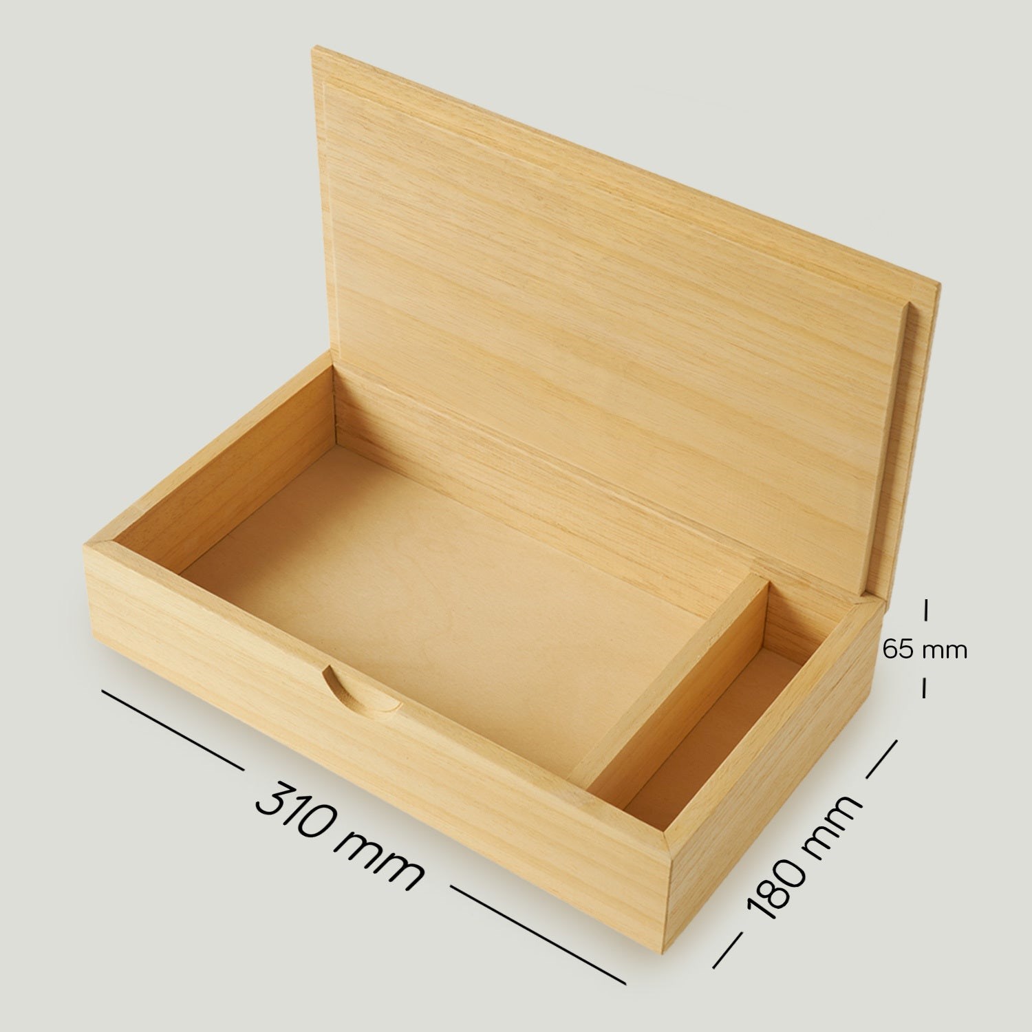 Çok Amaçlı Masif Ahşap Kutu 31 x 18 x 6,5 cm