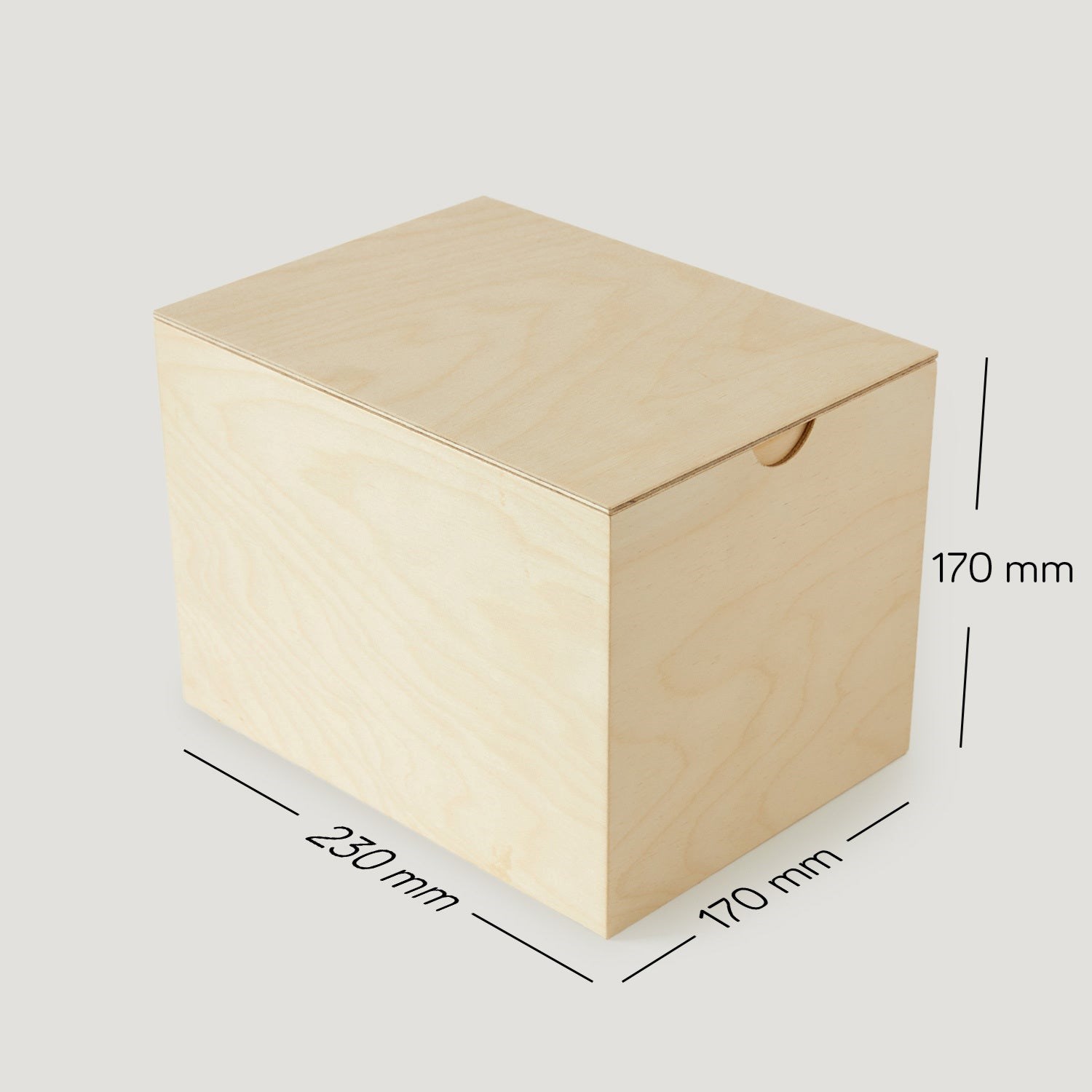 Ahşap Saklama Kutusu - Geçme Kapaklı Ahşap Kutu 17 x 23 x 17 cm