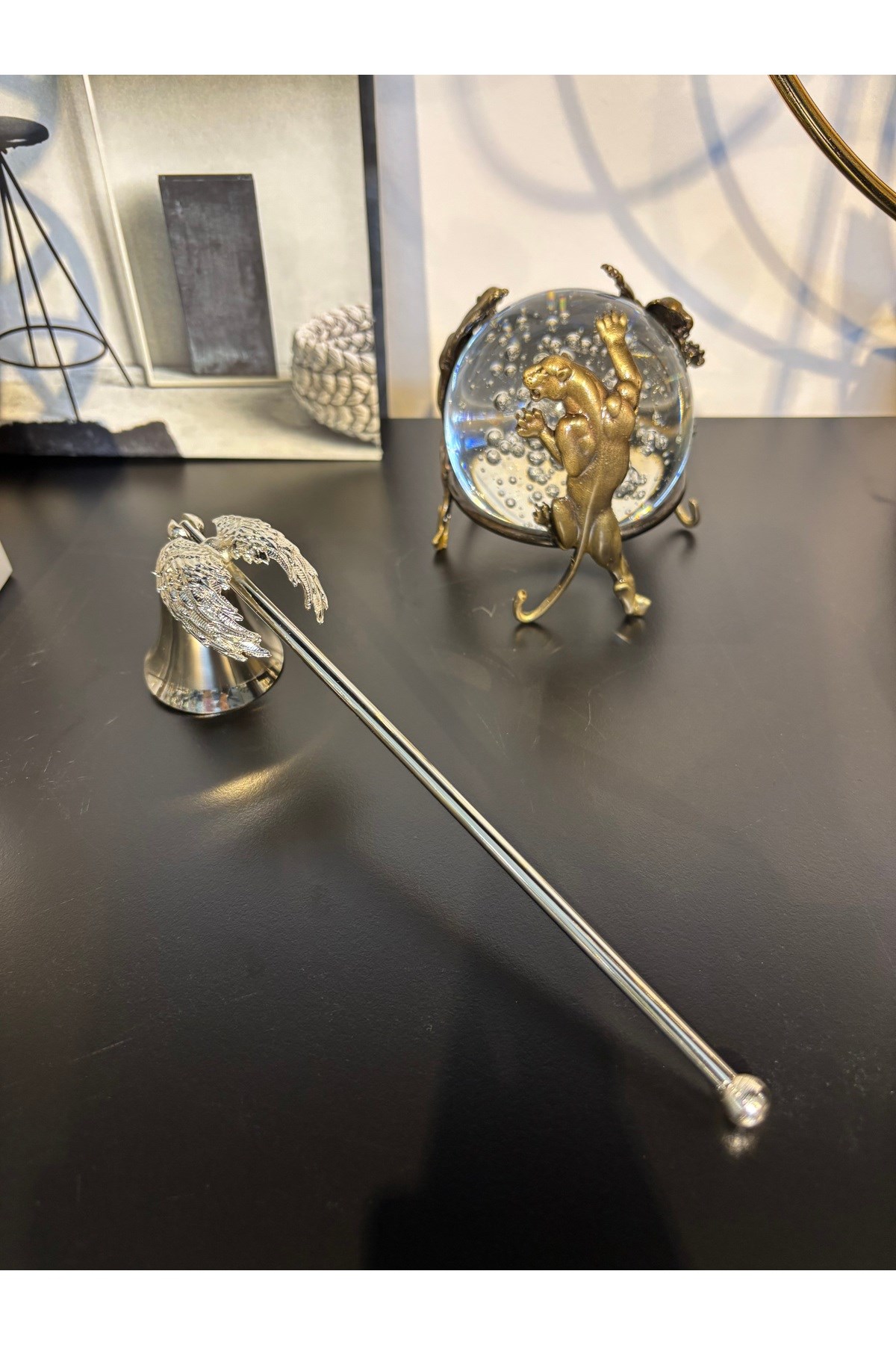 SARILAN MELEK KANATLI MUM SÖNDÜRÜCÜ-GÜMÜŞ