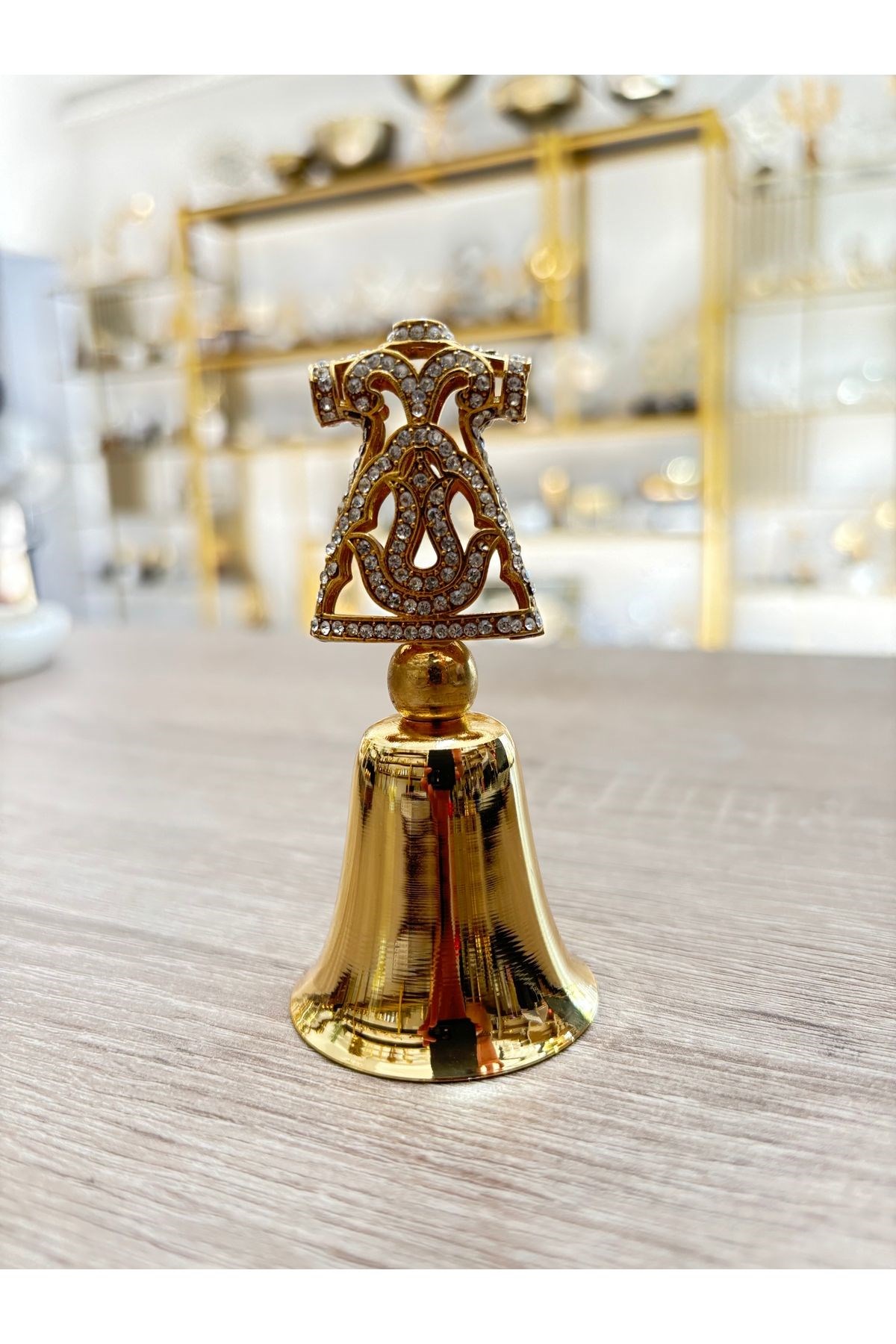 TAŞLI MİNİ KAFTANLI ÇAN MUM SÖNDÜRÜCÜ-GOLD