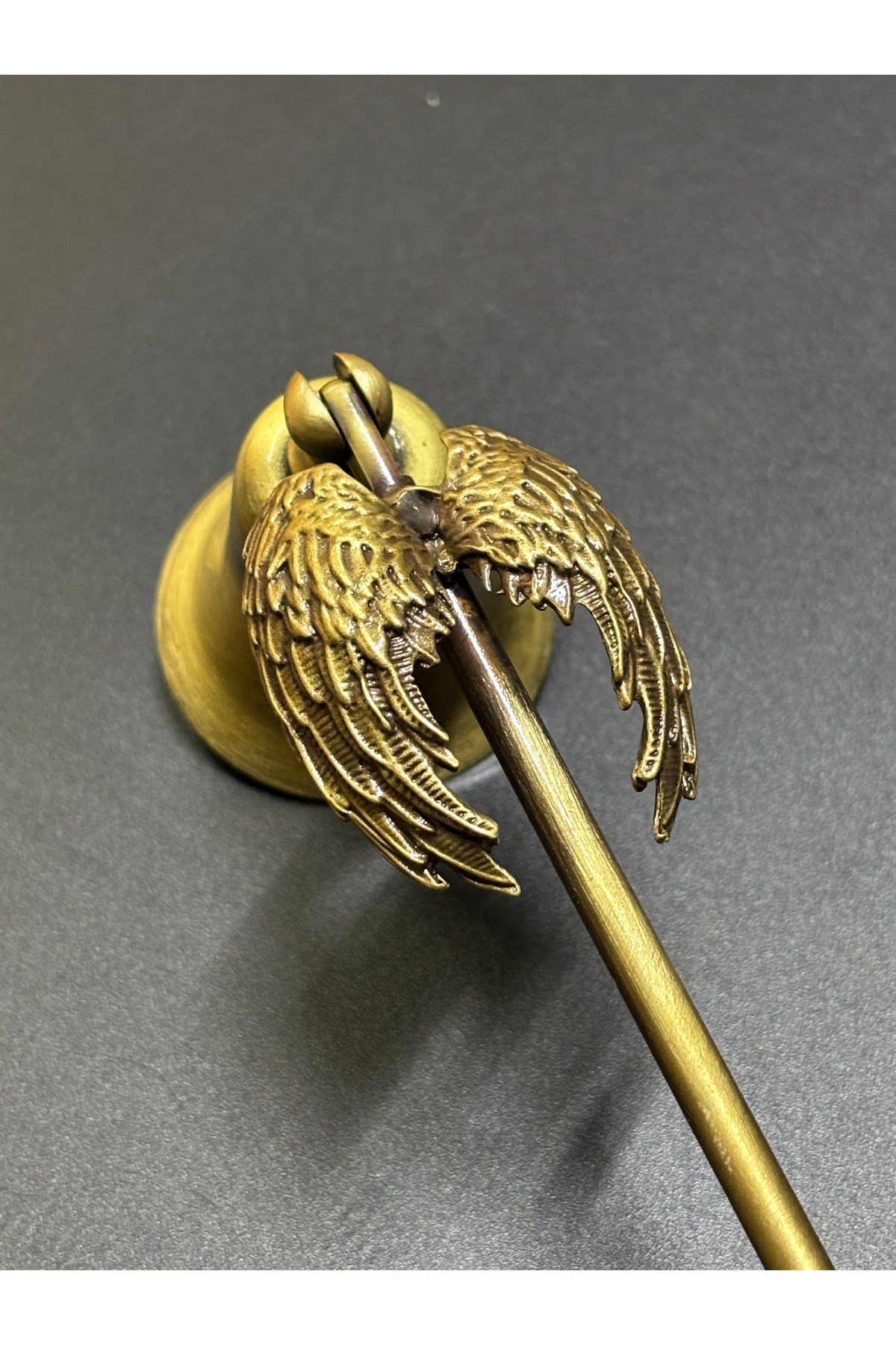 SARILAN MELEK KANATLI MUM SÖNDÜRÜCÜ-BRONZ-ANTİK