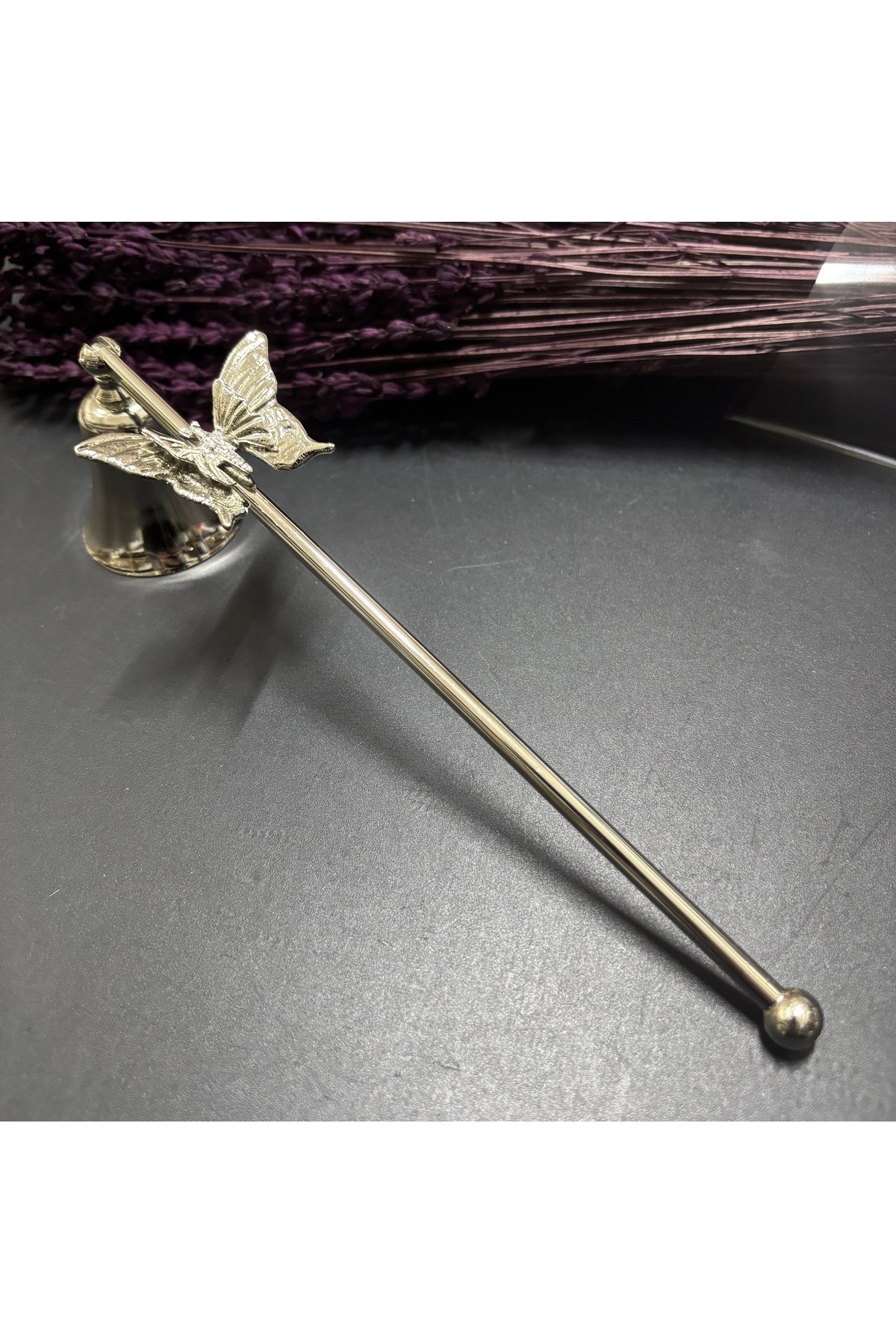 İKİ KATLI KELEBEKLİ MUM SÖNDÜRÜCÜ-GÜMÜŞ