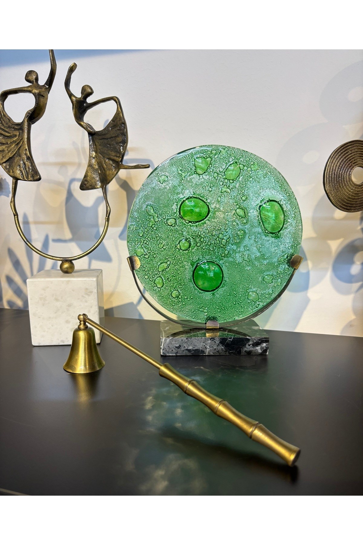 BAMBU SAPLI MUM SÖNDÜRÜCÜ-ANTİK BRONZ (ESKİTME)