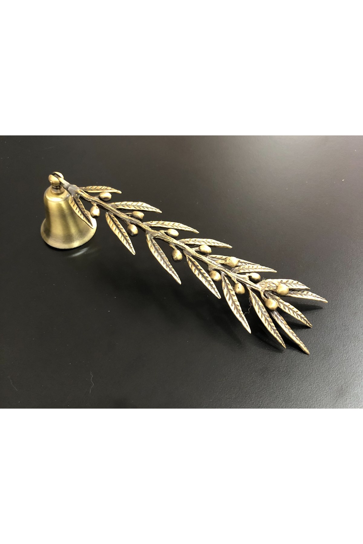 Sık Zeytin Dallı Mum Söndürücü, Antik Bronz Tasarım, Şık ve Zarif Ev Dekorasyonu