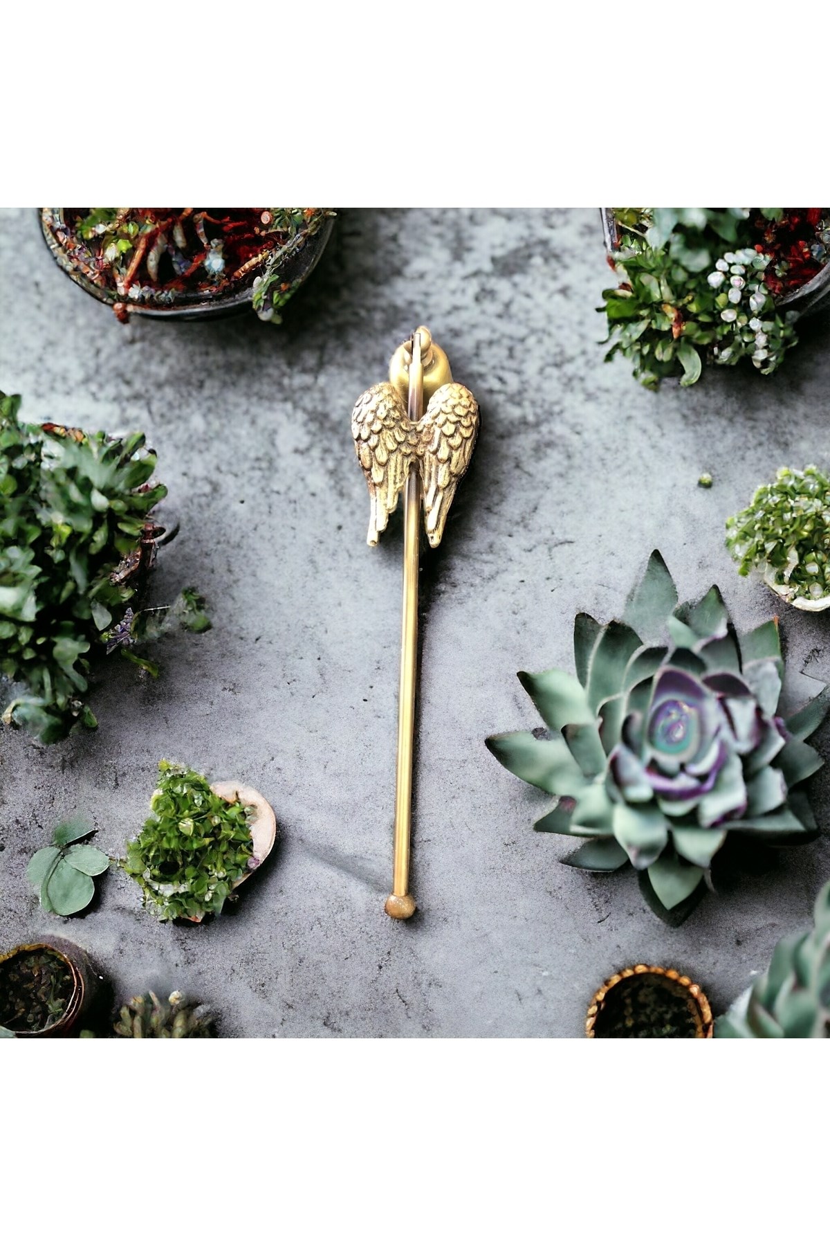 Büyük Melek Kanatlı Mum Söndürücü-gold