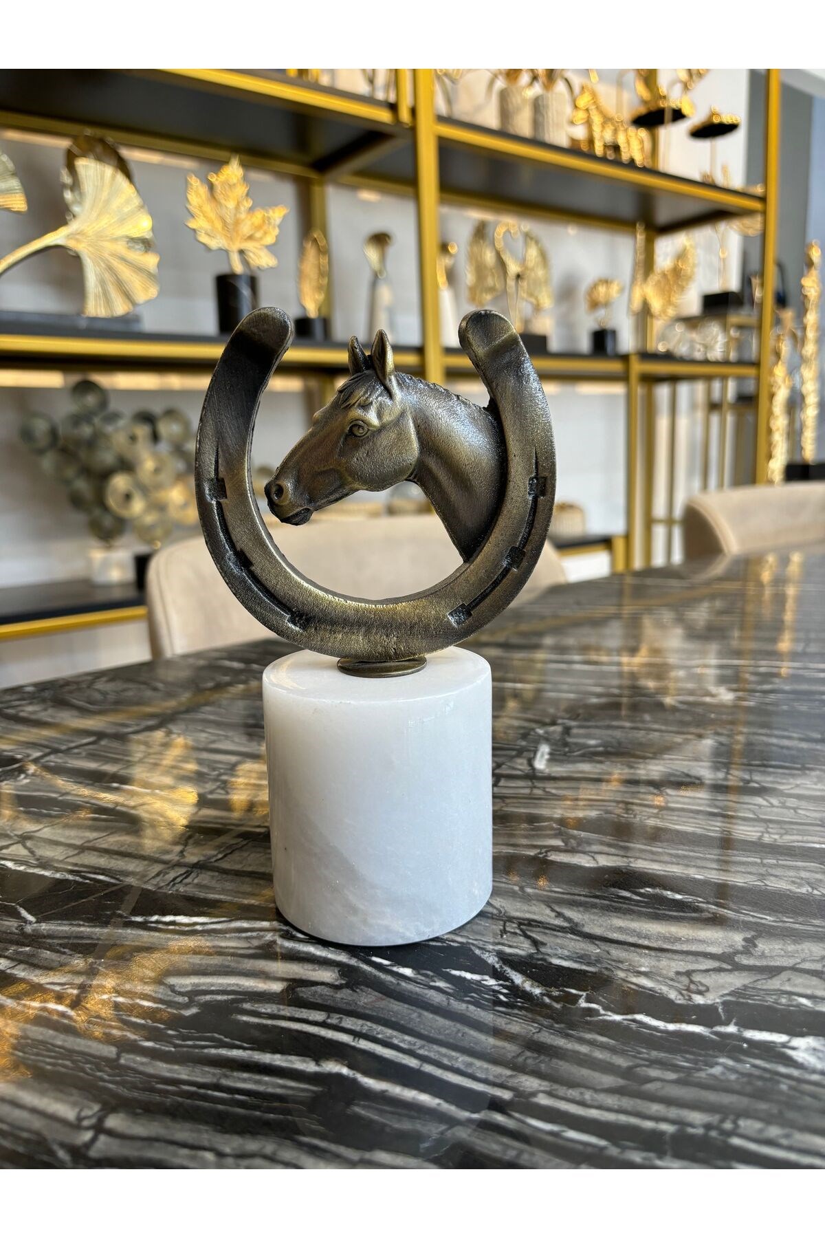 AT NALI DEKORATİF METAL OBJE-ESKİTME (ANTİK BRONZ)