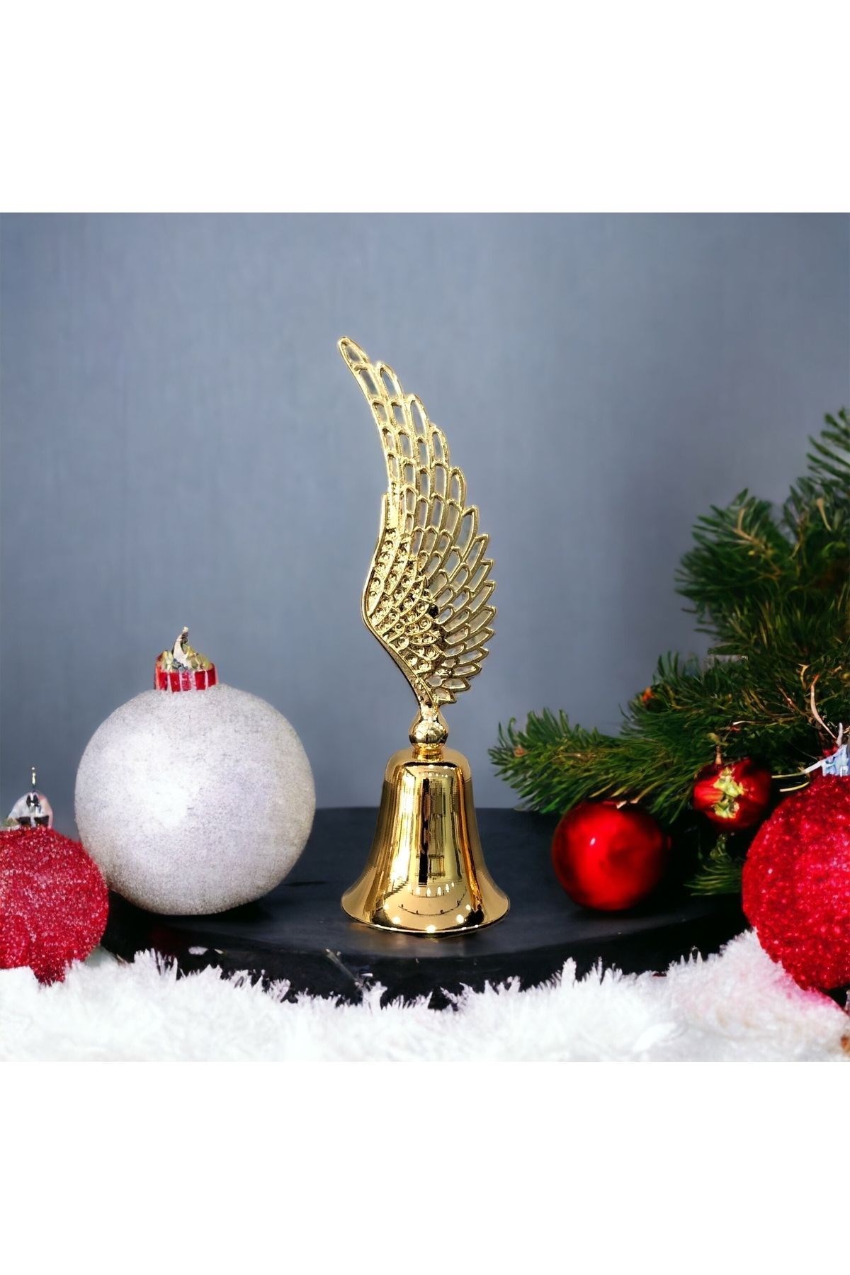 Pirinç Döküm Uzun Melek Kanatlı Metal Çan Mum Söndürücü-gold(ALTIN)