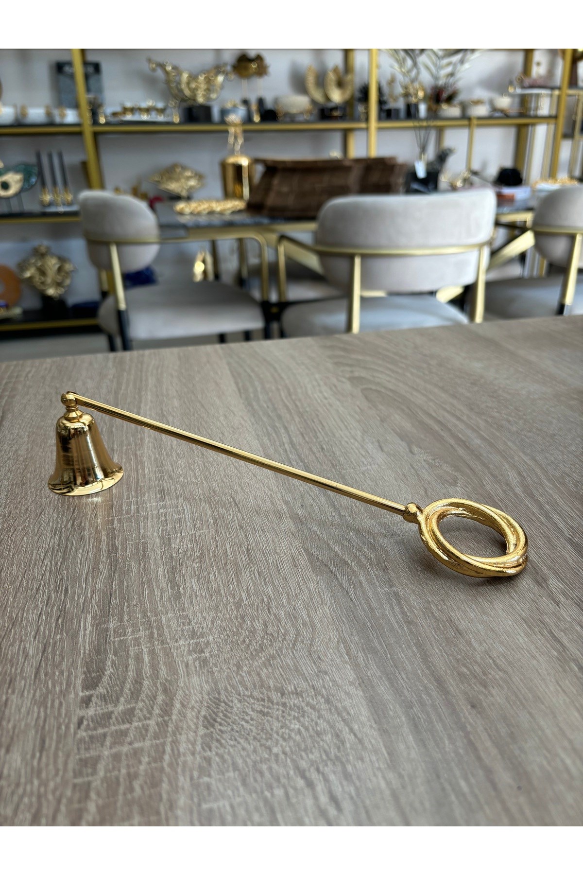 HALKA UÇLU ÇUBUKLU MUM SÖNDÜRÜCÜ-GOLD (ALTIN)