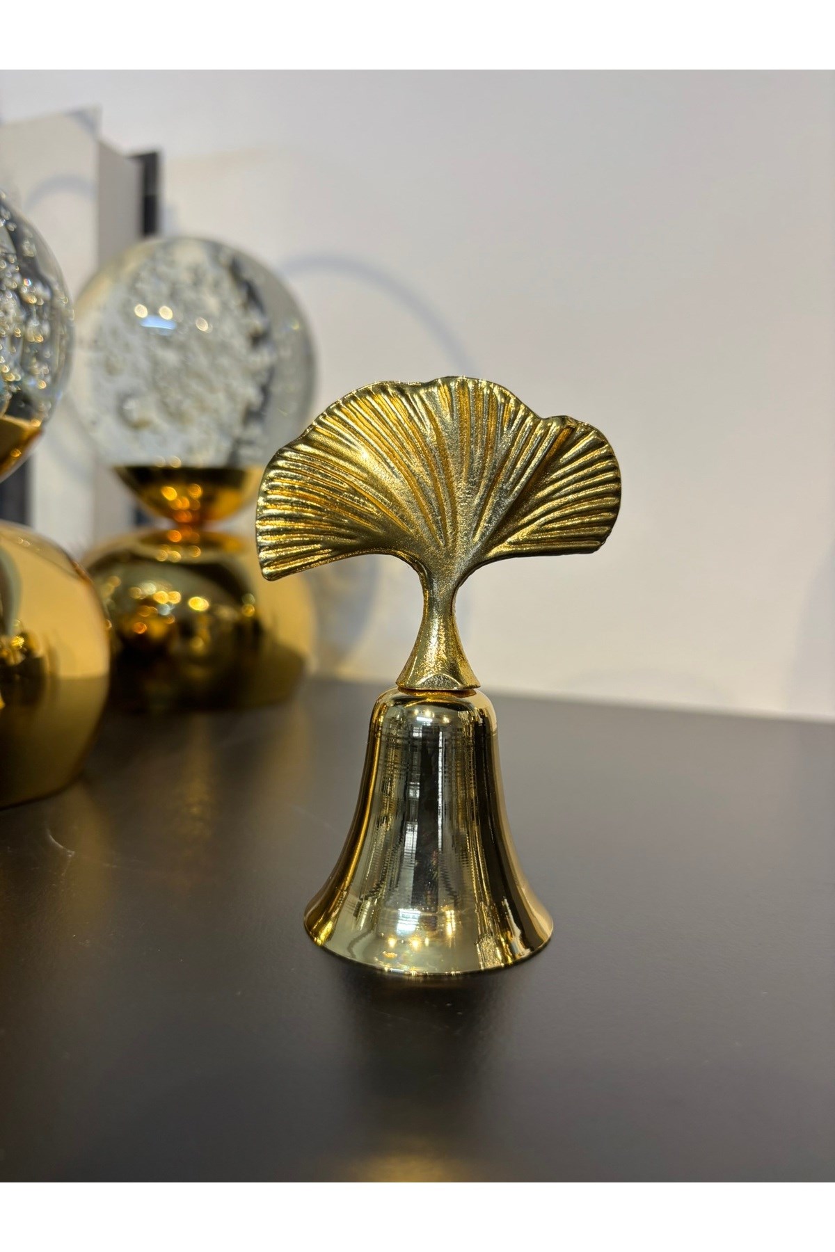 Gingko Yapraklı Metal Çan Mum Söndürücü-gold(ALTIN)