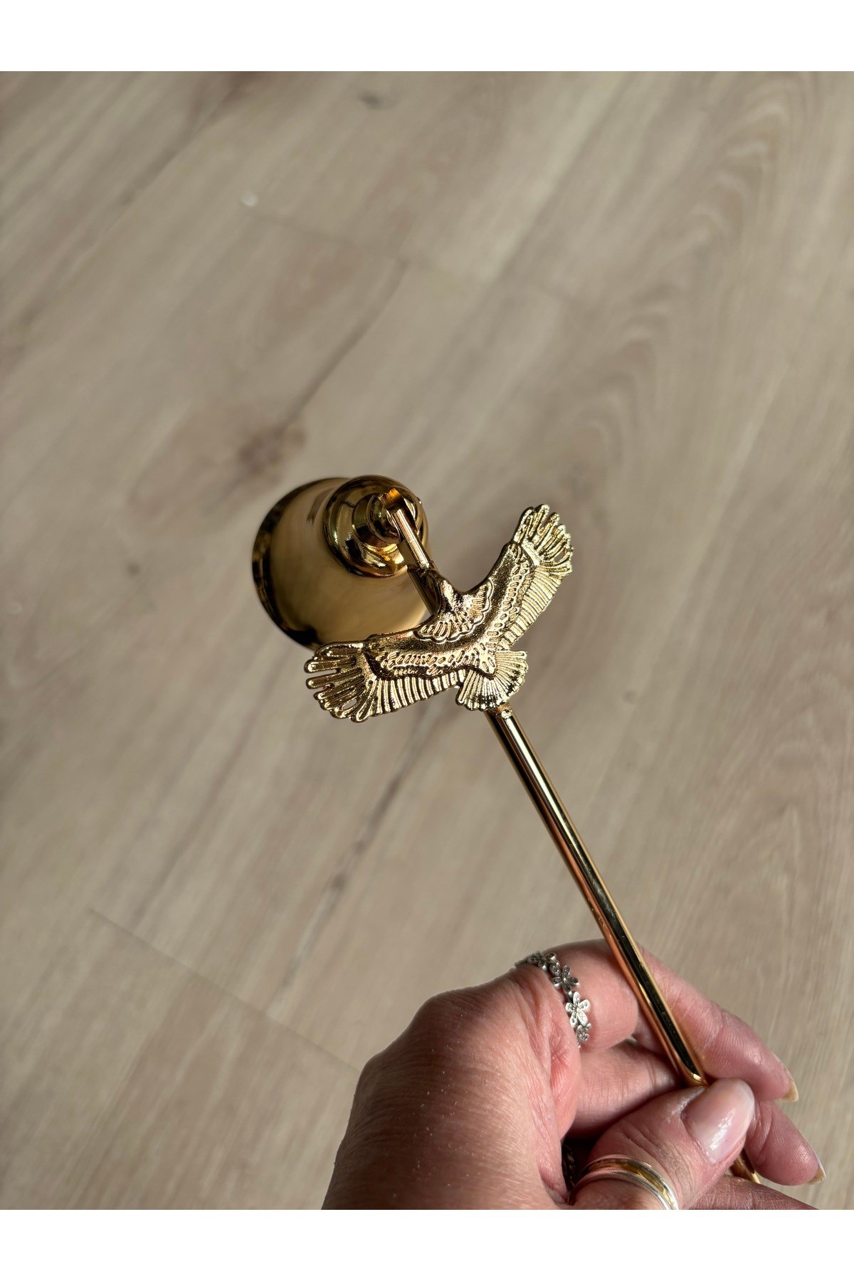 PİRİNÇ KAPLAMA GÜNEŞ KARTALI METAL MUM SÖNDÜRÜCÜ-GOLD