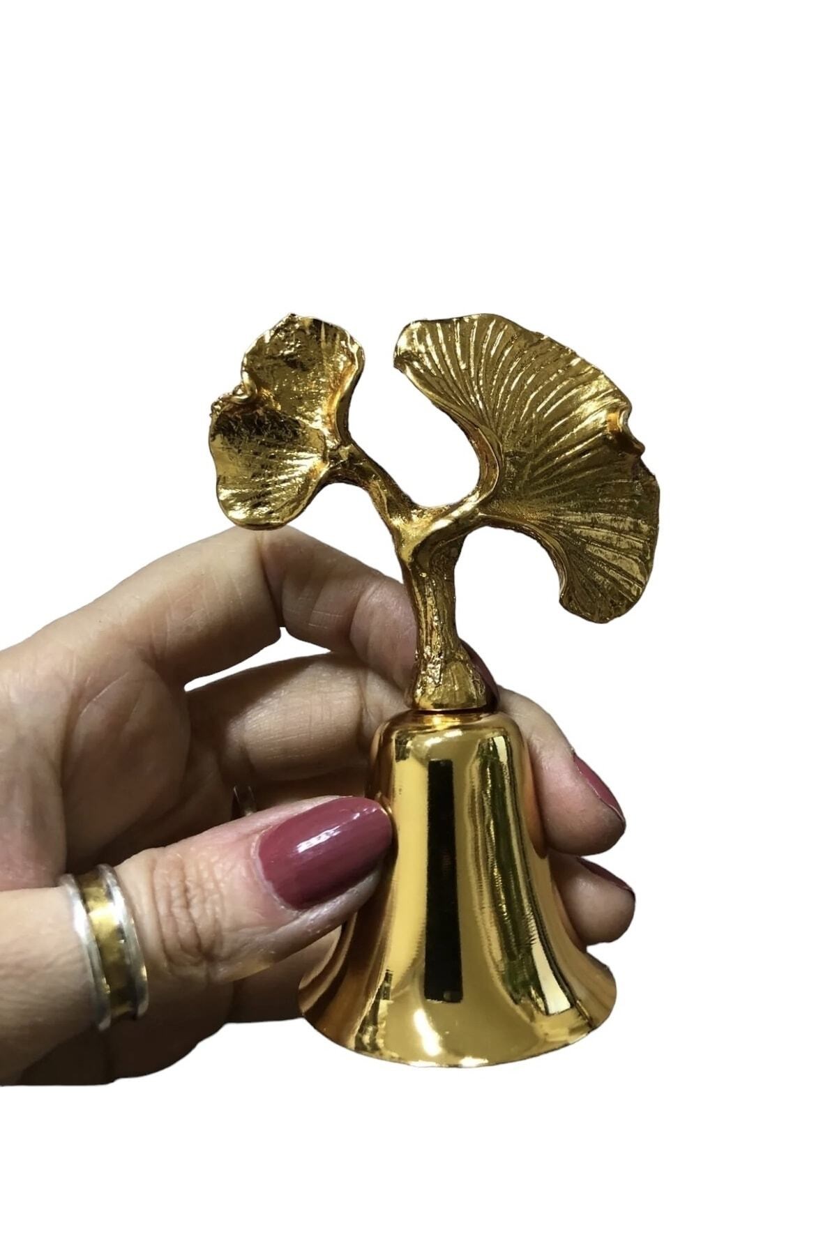 Ikili Gingko Yapraklı Metal Çan Mum Söndürücü-gold(ALTIN)