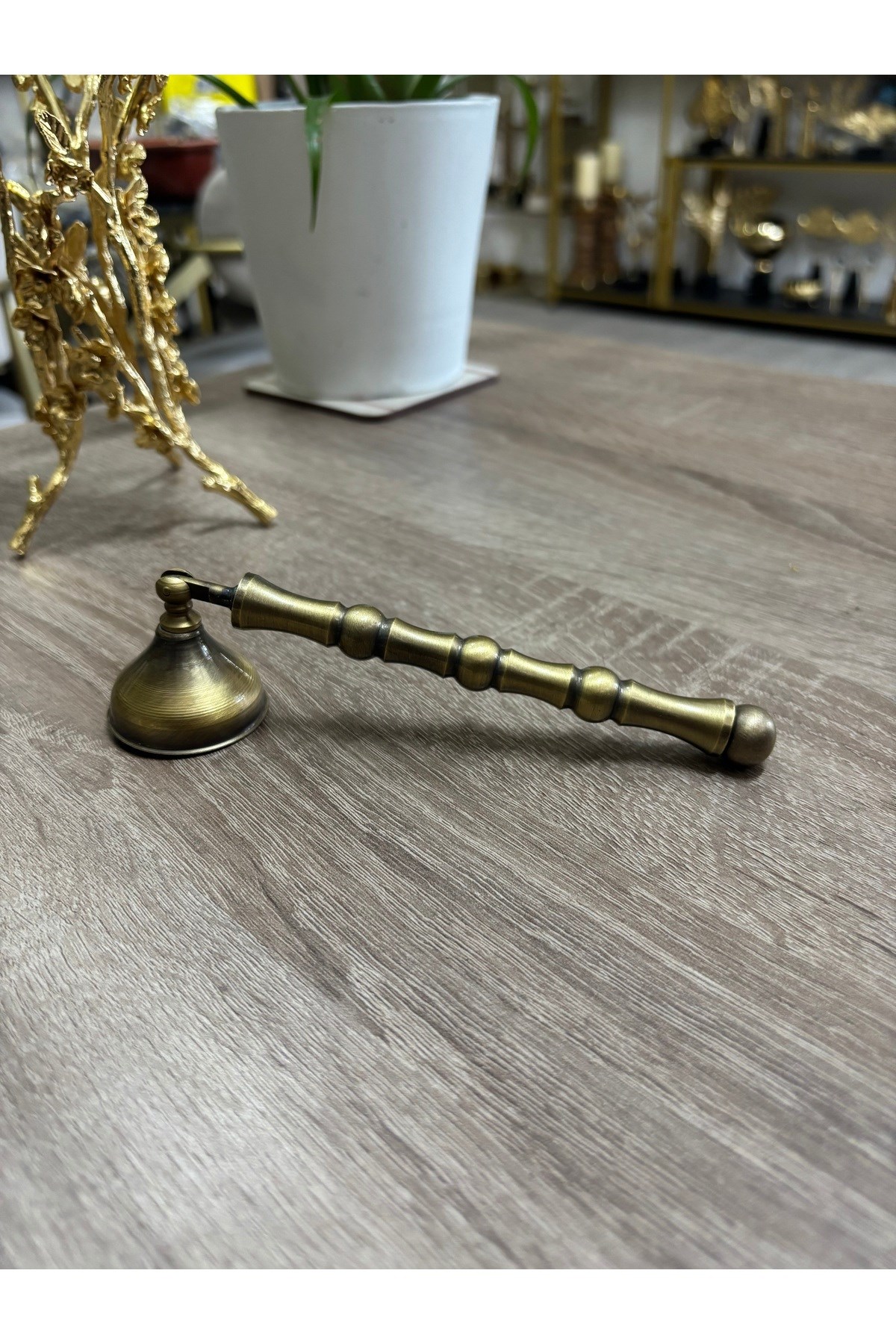 Toplu Çubuklu Mini Mum Söndürücü, Antik Bronz Tasarım