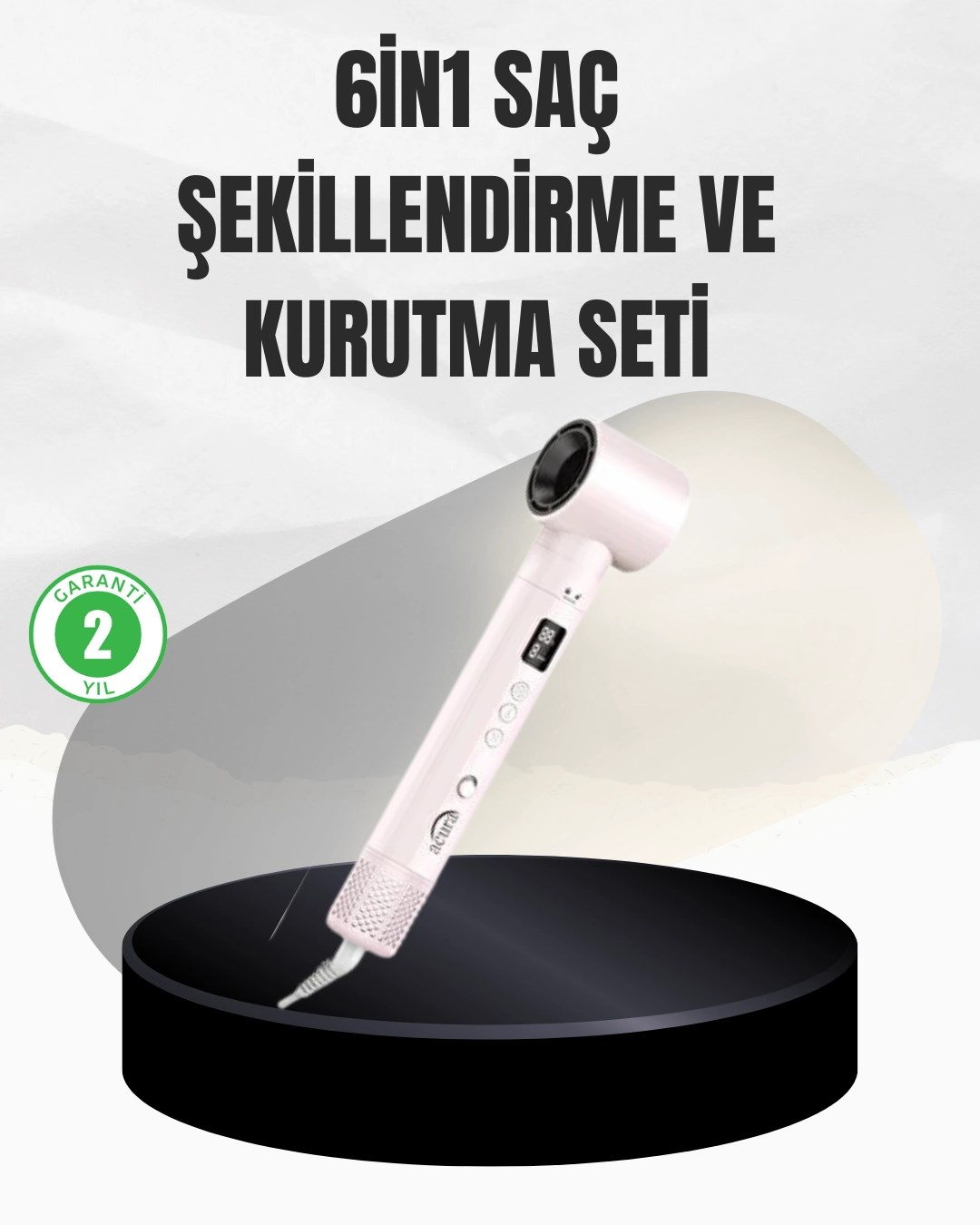 6 Başlıklı Hızlı Kurutma Ve Bukle Şekillendirme Seti