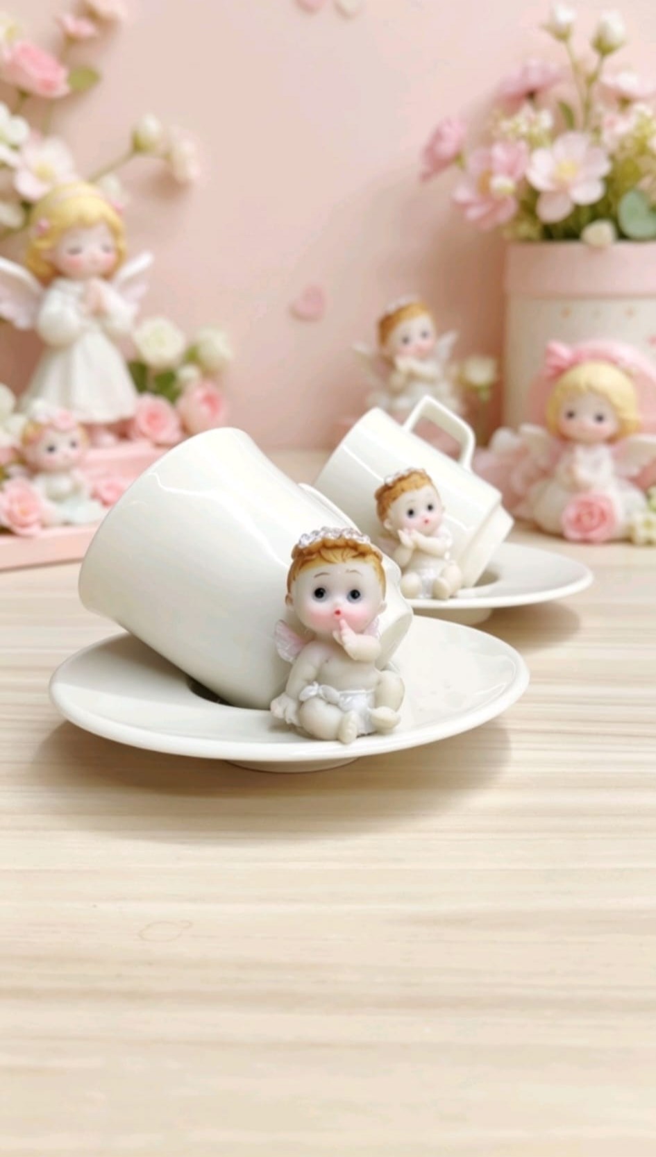 KİRLİNOVA® MELEK BEBEK 2'Lİ PORSELEN FİNCAN TAKIMI