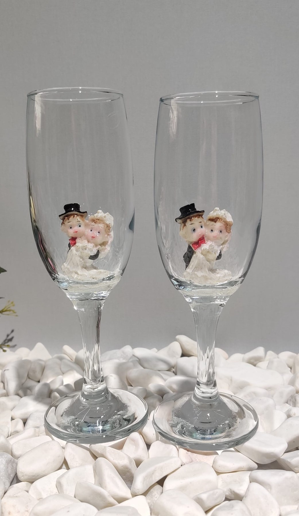 KİRLİNOVA® GELİN DAMAT FİGÜRLÜ 2'Lİ MEŞRUBAT BARDAĞI — KİRLİNOAVA