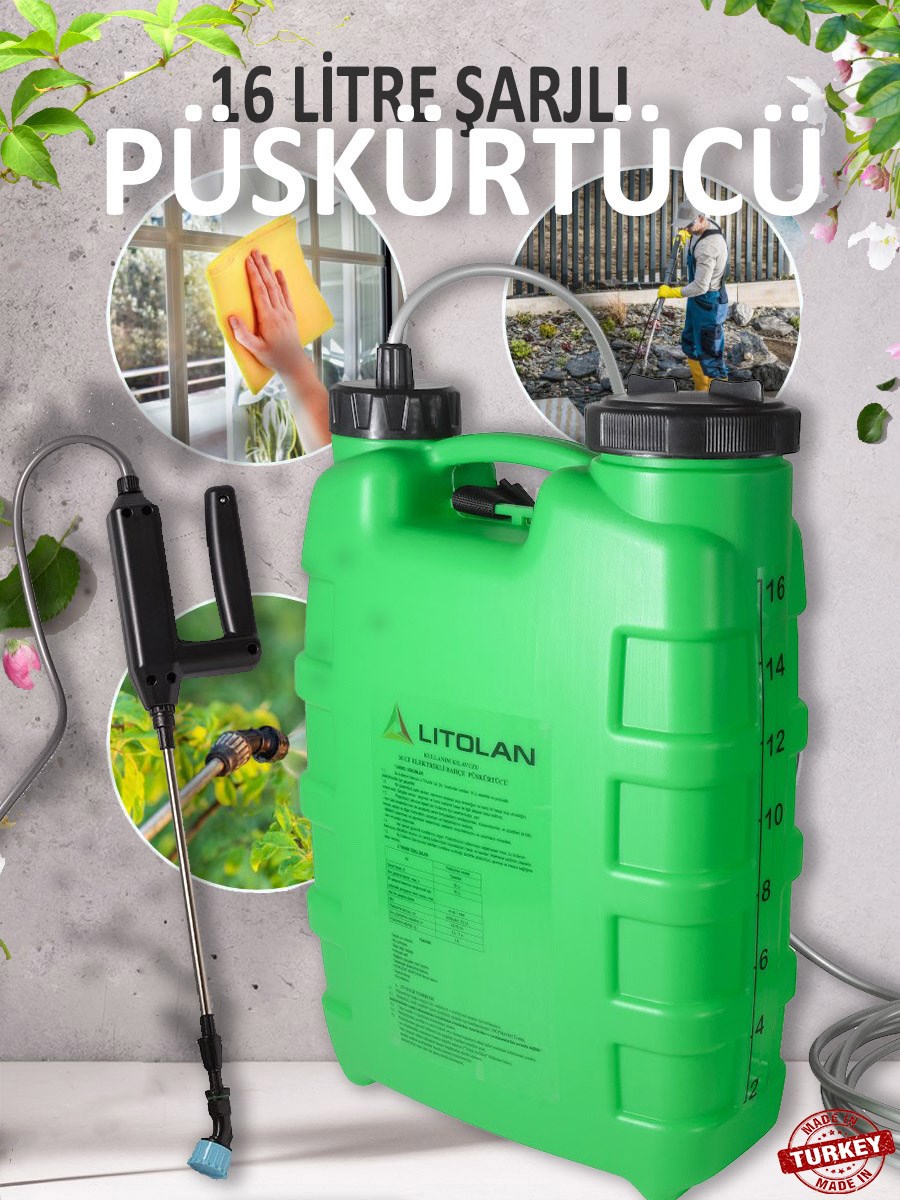 Litolan 16 Lt. rechargeable spraying pump, Şarjlı ilaçlama pompa, akülü 