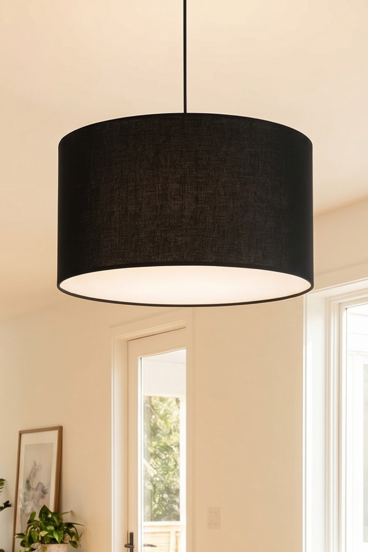Siyah Kumaş Başlıklı Sarkıt Avize 35 CM — GÖKDAĞ GROUP — görsel 2