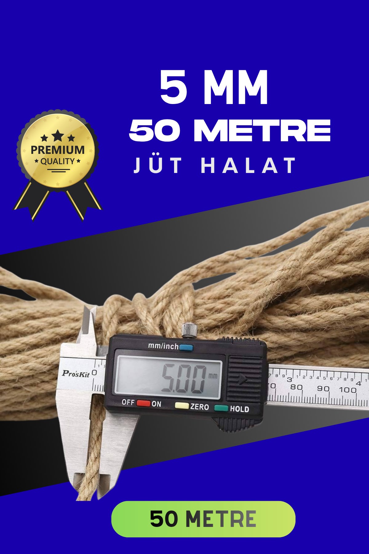 5 MM 50 Metre Jüt Halat Dekoratif Hasır İp Urgan Süs — GÖKDAĞ GROUP