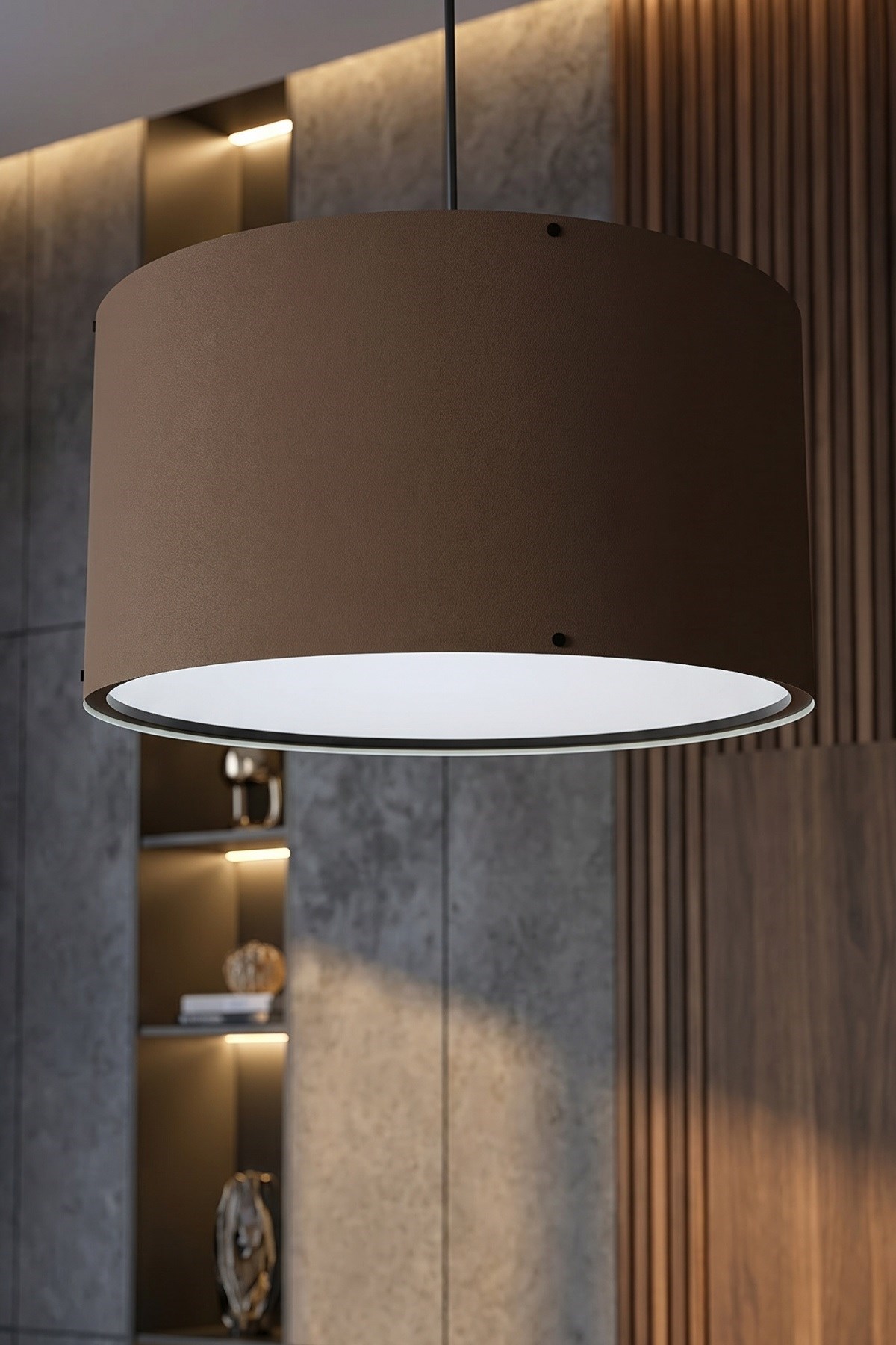 Kahverengi Kumaş Başlıklı Sarkıt Avize 35 CM — GÖKDAĞ GROUP — görsel 2