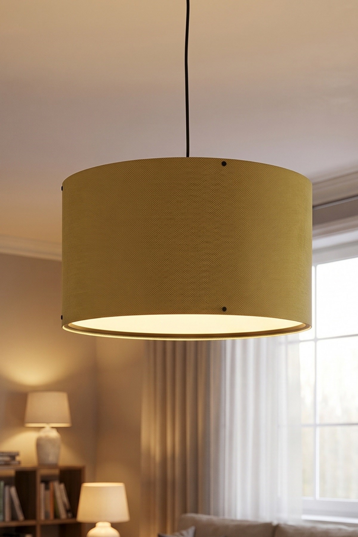 Hardal Kumaş Başlıklı Sarkıt Avize 35 CM — GÖKDAĞ GROUP — görsel 2