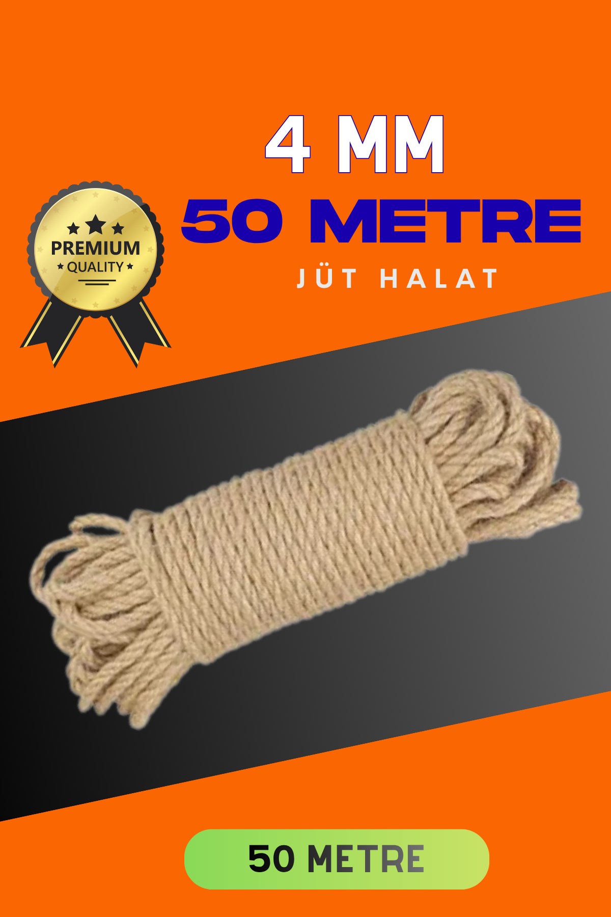 4 MM 50 Metre Jüt Halat Dekoratif Hasır İp Urgan Süs — GÖKDAĞ GROUP