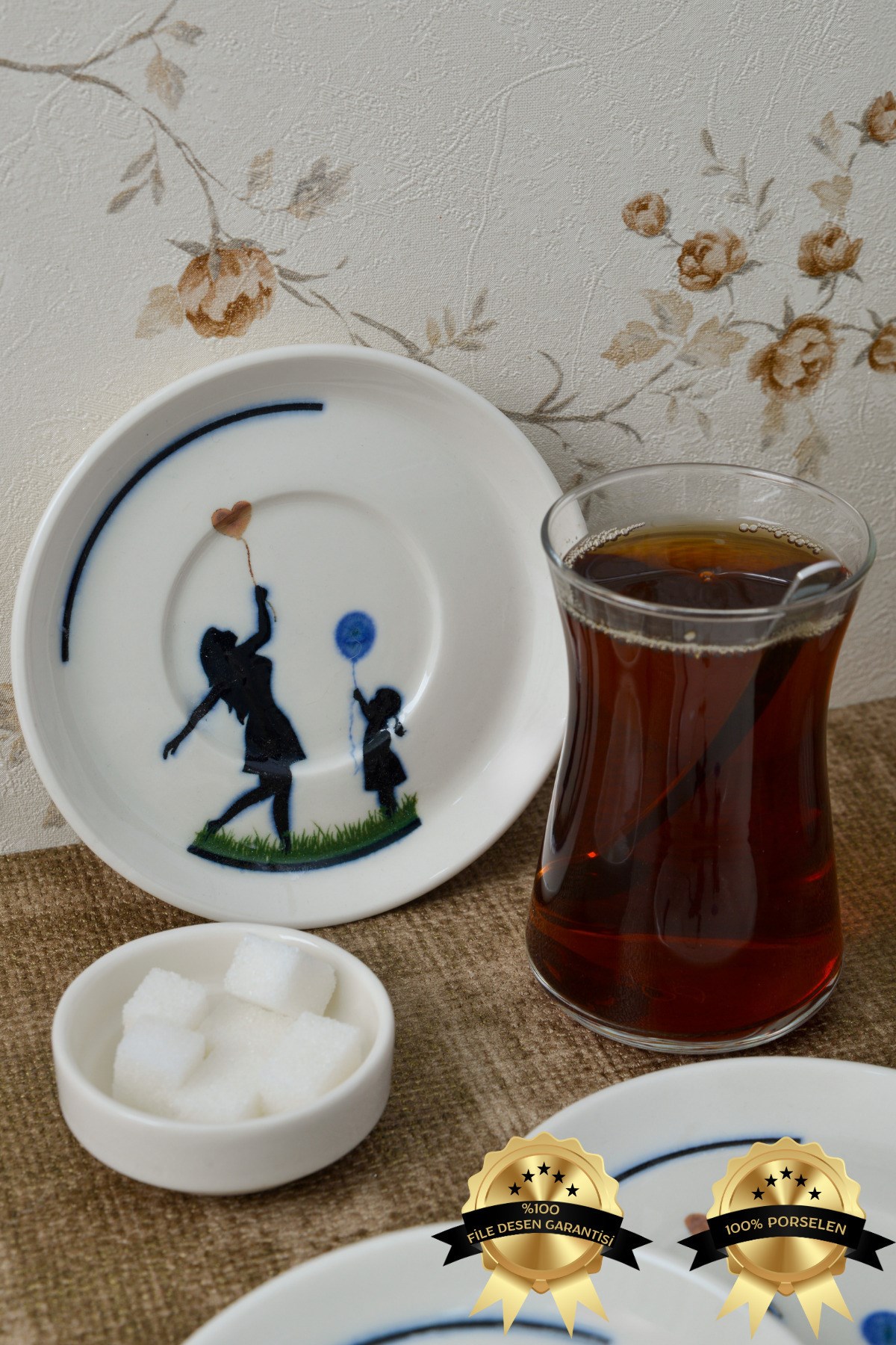 Beliz 6'lı Porselen Çay Tabağı Seti