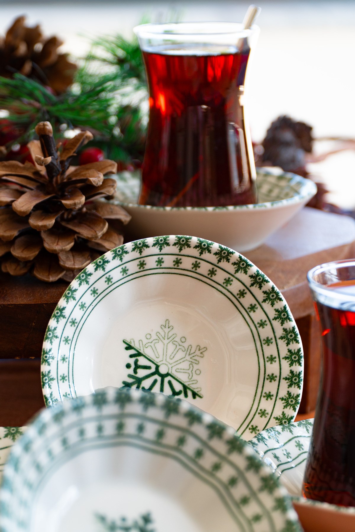 Acem Seri Kartanem 6'lı Çay Tabağı Seti