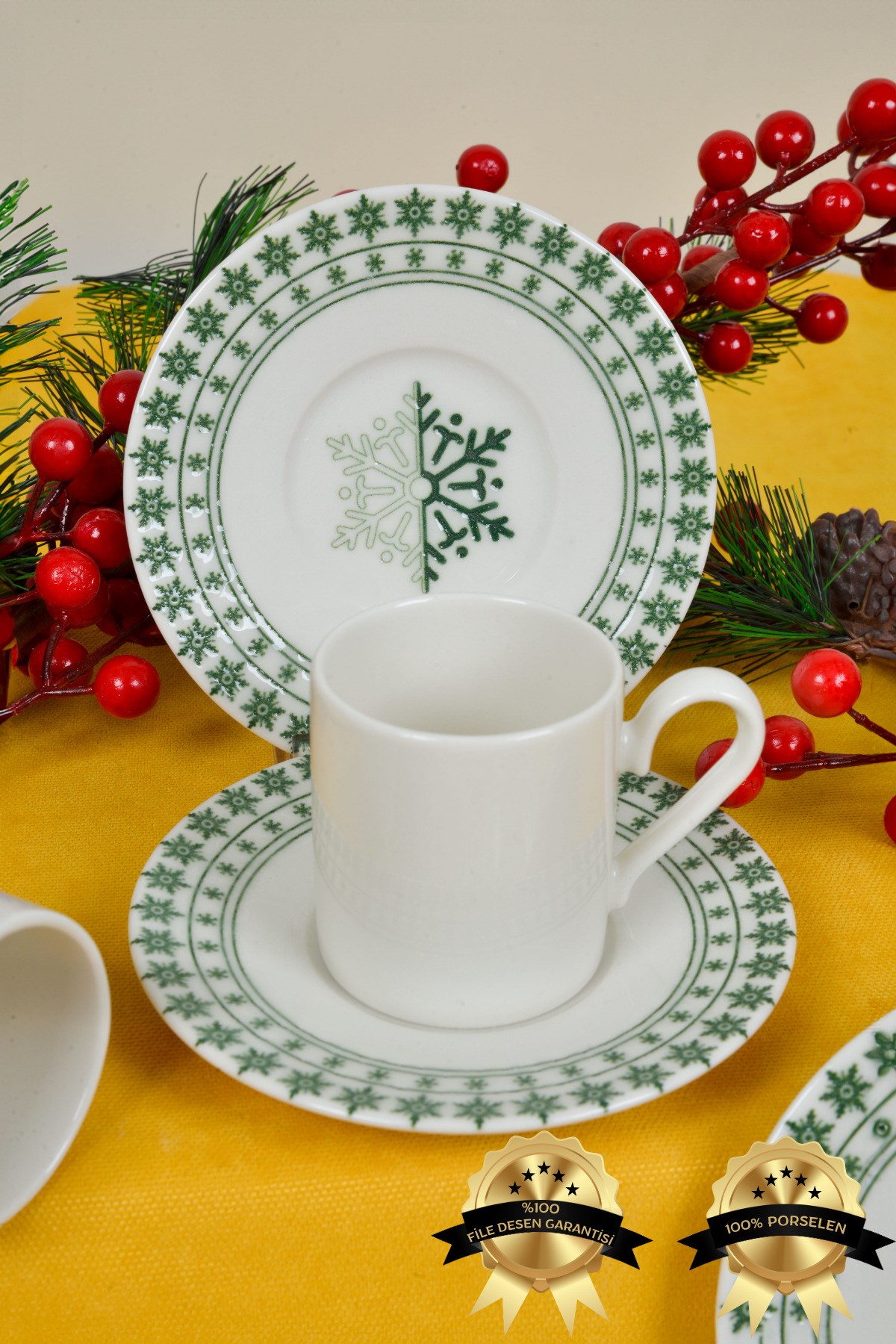 Kartanem 12 Parça 6 Kişilik 80 ml Porselen Kahve Fincanı Takımı