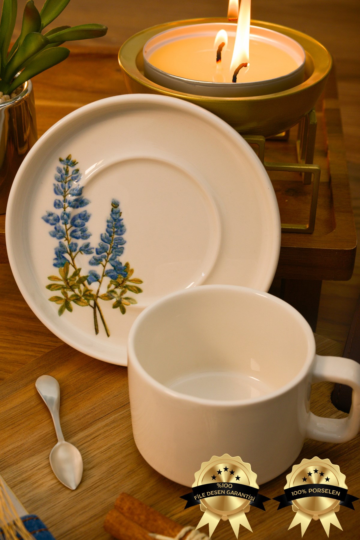 Hazeran 4 Parça 2 Kişilik Porselen Çay Fincanı Takımı