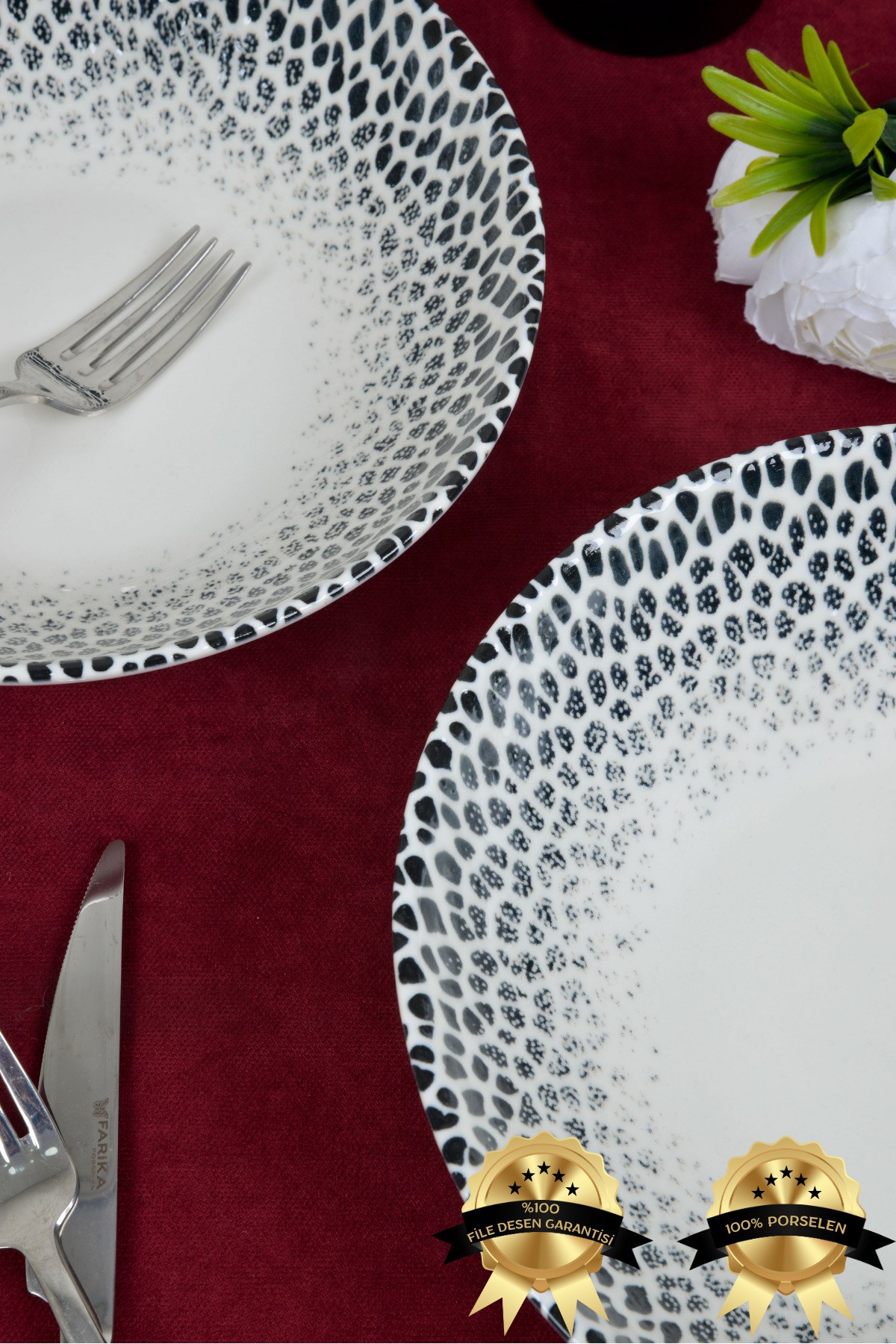 Dalmaçya 23cm 2'li Porselen Salata Tabağı