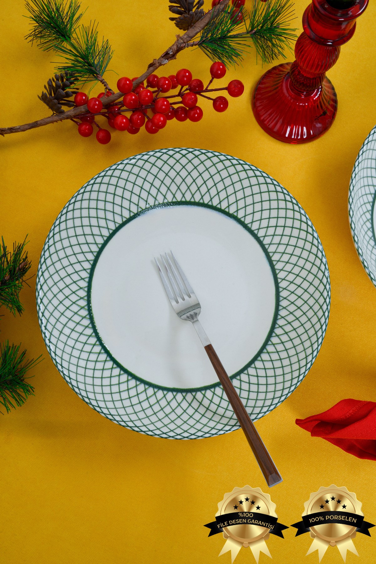 Kartanem 23cm 2'li Porselen Salata Tabağı