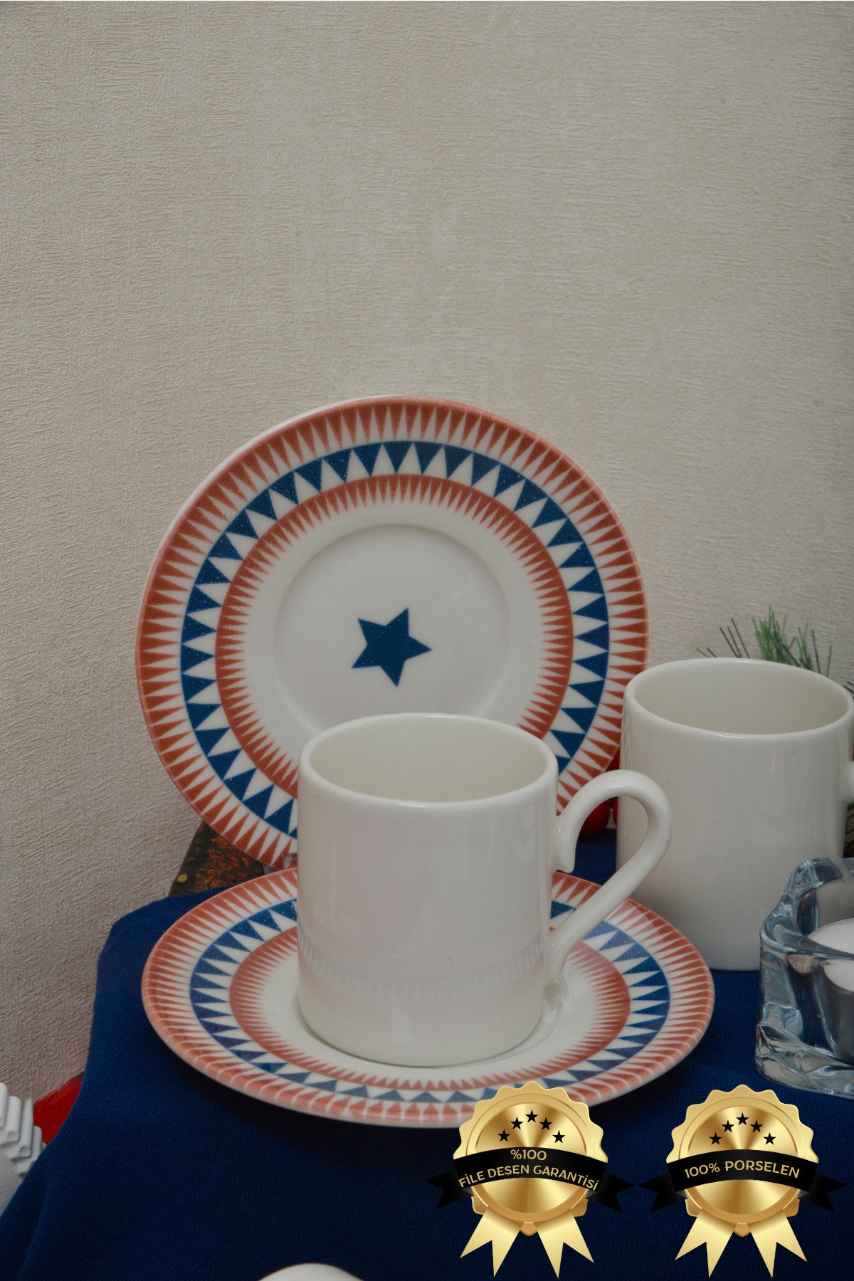 Sirk 12 Parça 6 Kişilik Porselen Kahve Fincanı Takımı