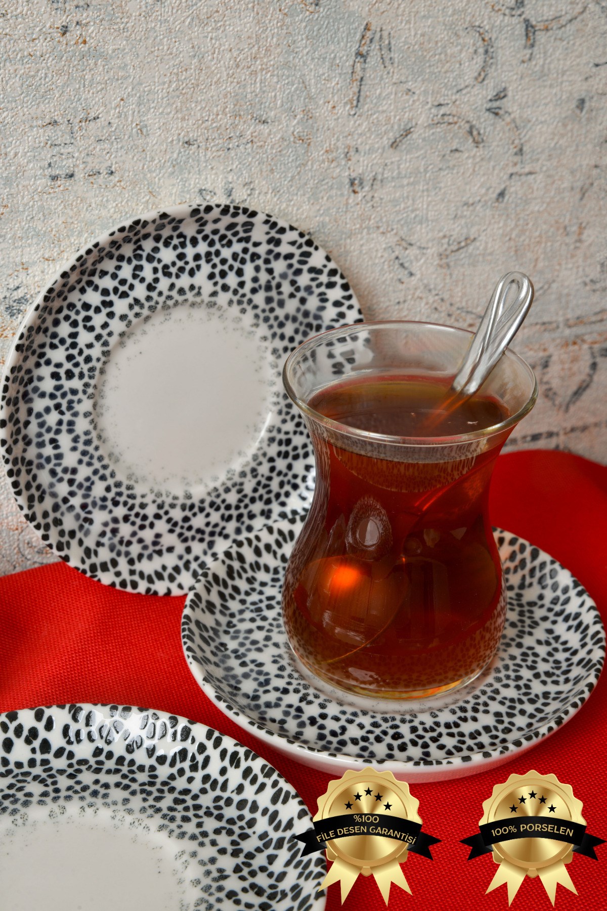 Dalmaçya 6'lı Porselen Çay Tabağı Seti