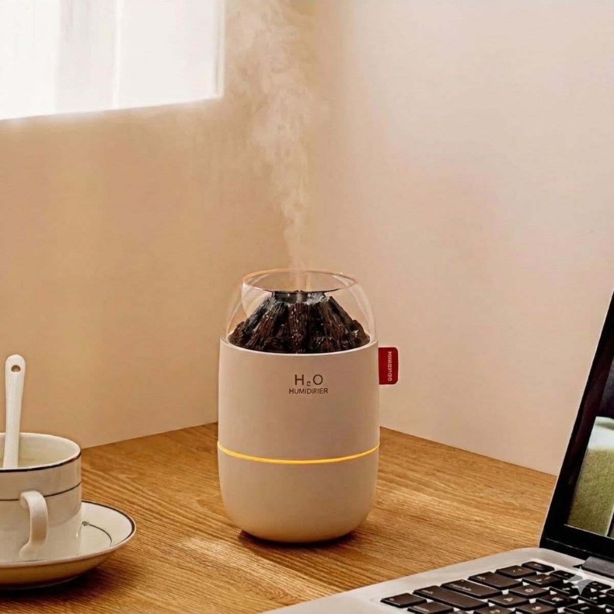 Ahşap Odun Ateşi Tasarımlı 280 Ml Ultrasonik Hava Nemlendirici & Aroma Difüzör – Soğuk Buhar Makinesi, Led Işıklı, Ortam Nemlendirici — Veyo — görsel 4