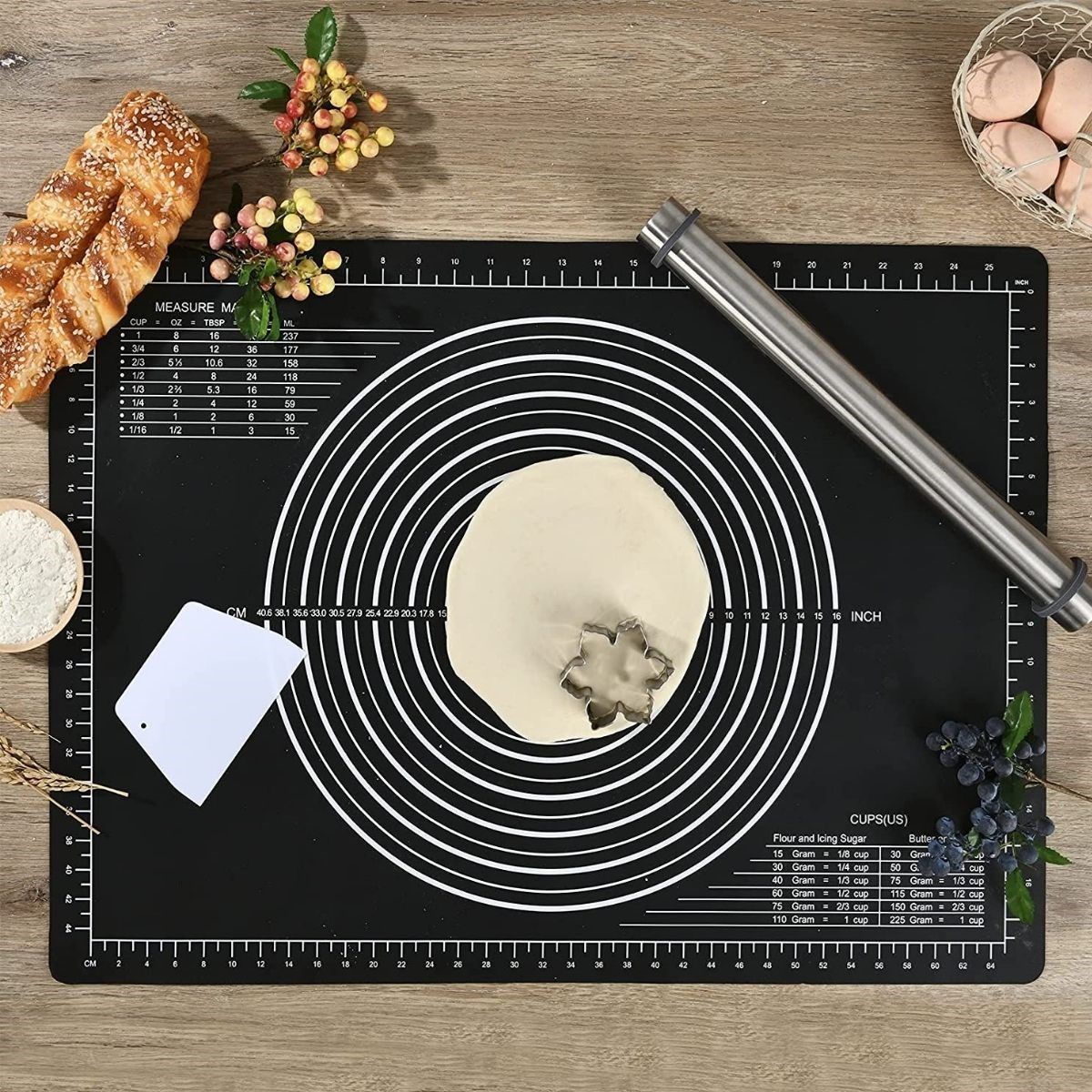 Silikon Çok Amaçlı Geniş Hamur Matı Hamur Açma Matı 40*50 cm — Veyo — görsel 5
