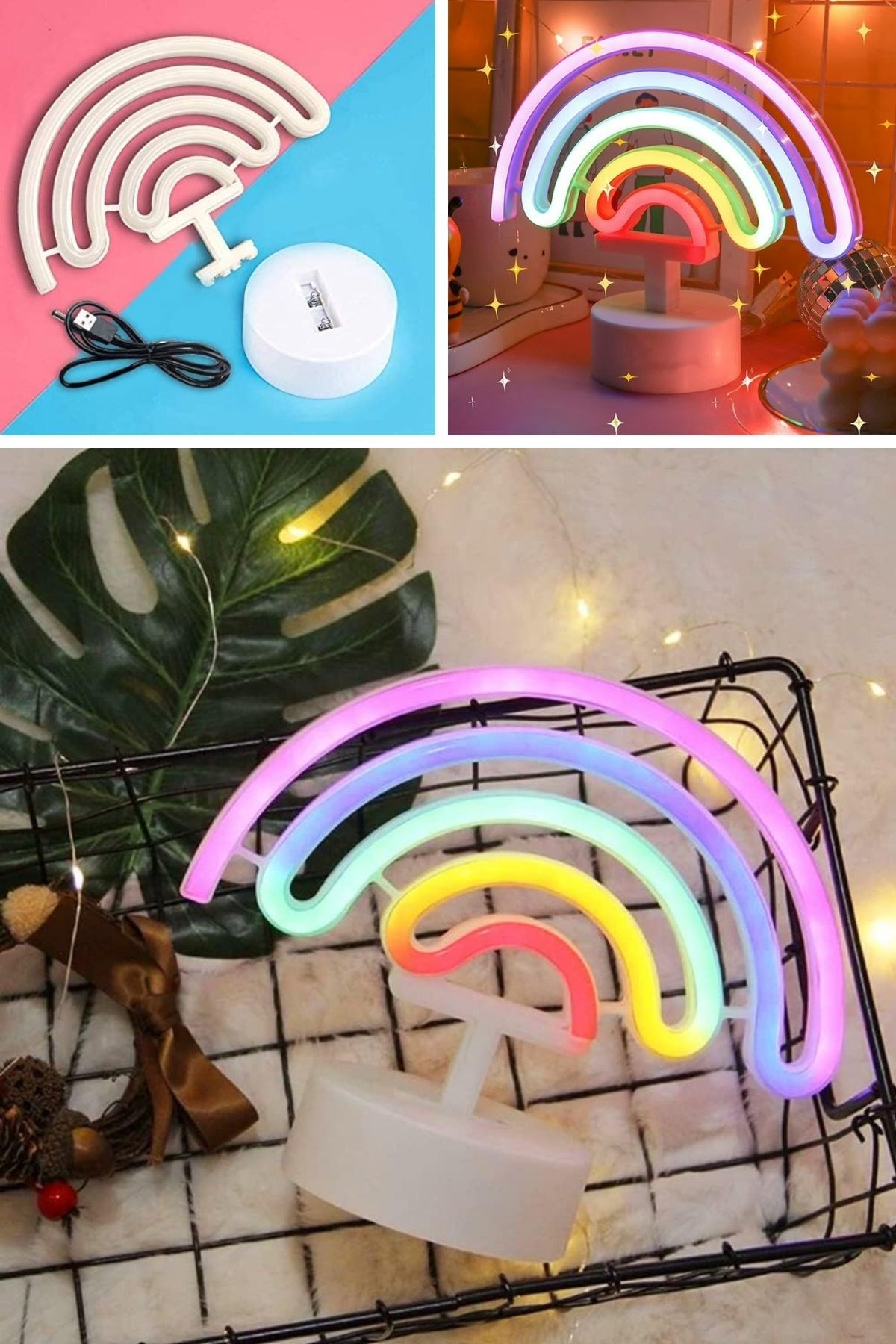 Plastik Gökkuşağı Neon LED Işık – Dekoratif Renkli Masaüstü ve Ambiyans Aydınlatması — Veyo — görsel 8