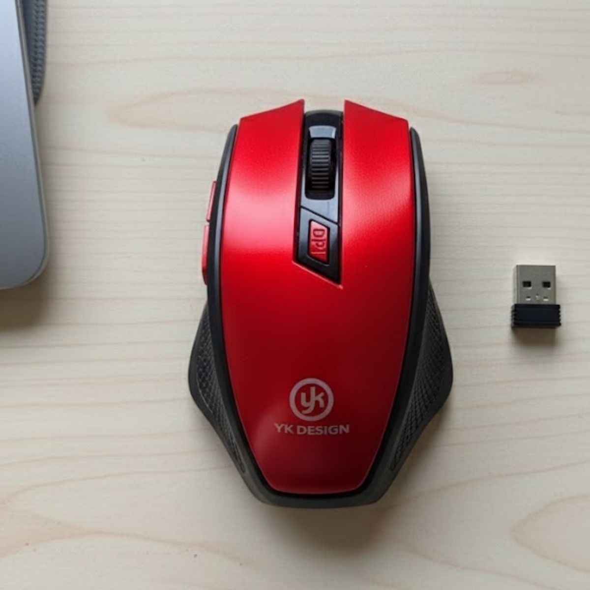 Kırmızı Renkli Baş Parmak Destekli Ergonomik Sessiz Kablosuz Mouse – USB Alıcılı, Ofis ve Oyun İçin Konforlu Bilgisayar Faresi MS6300 — Veyo — görsel 5
