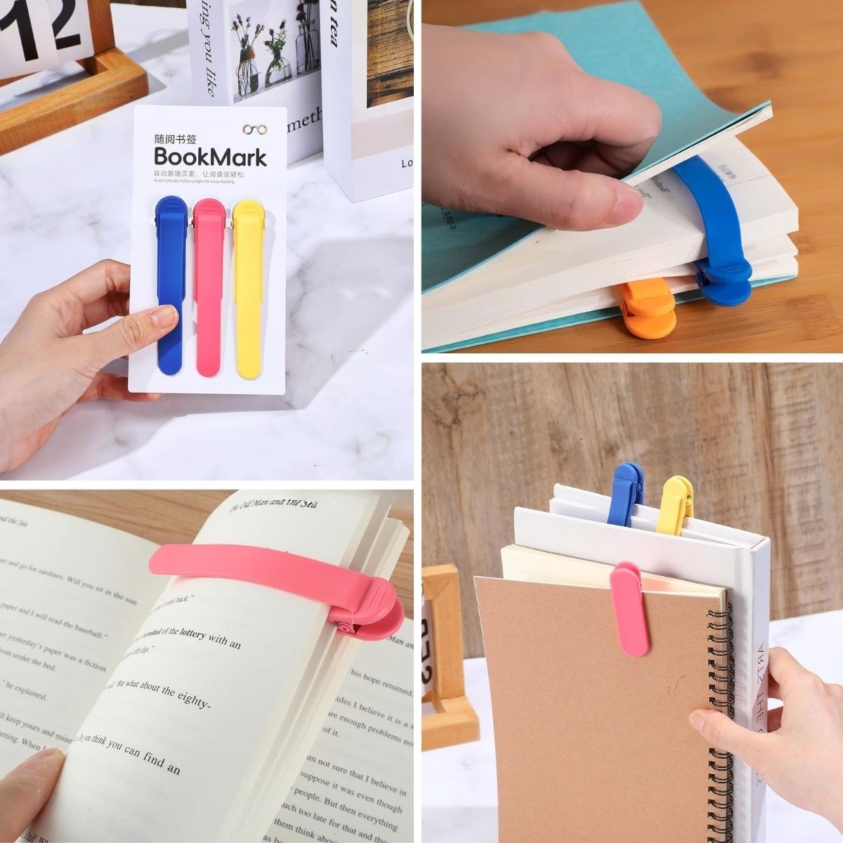 Otomatik Yer İmi Klipsi Seti Akıllı Sayfa Ayıracı Okuma Severler İçin Pratik Kitap Aksesuarı