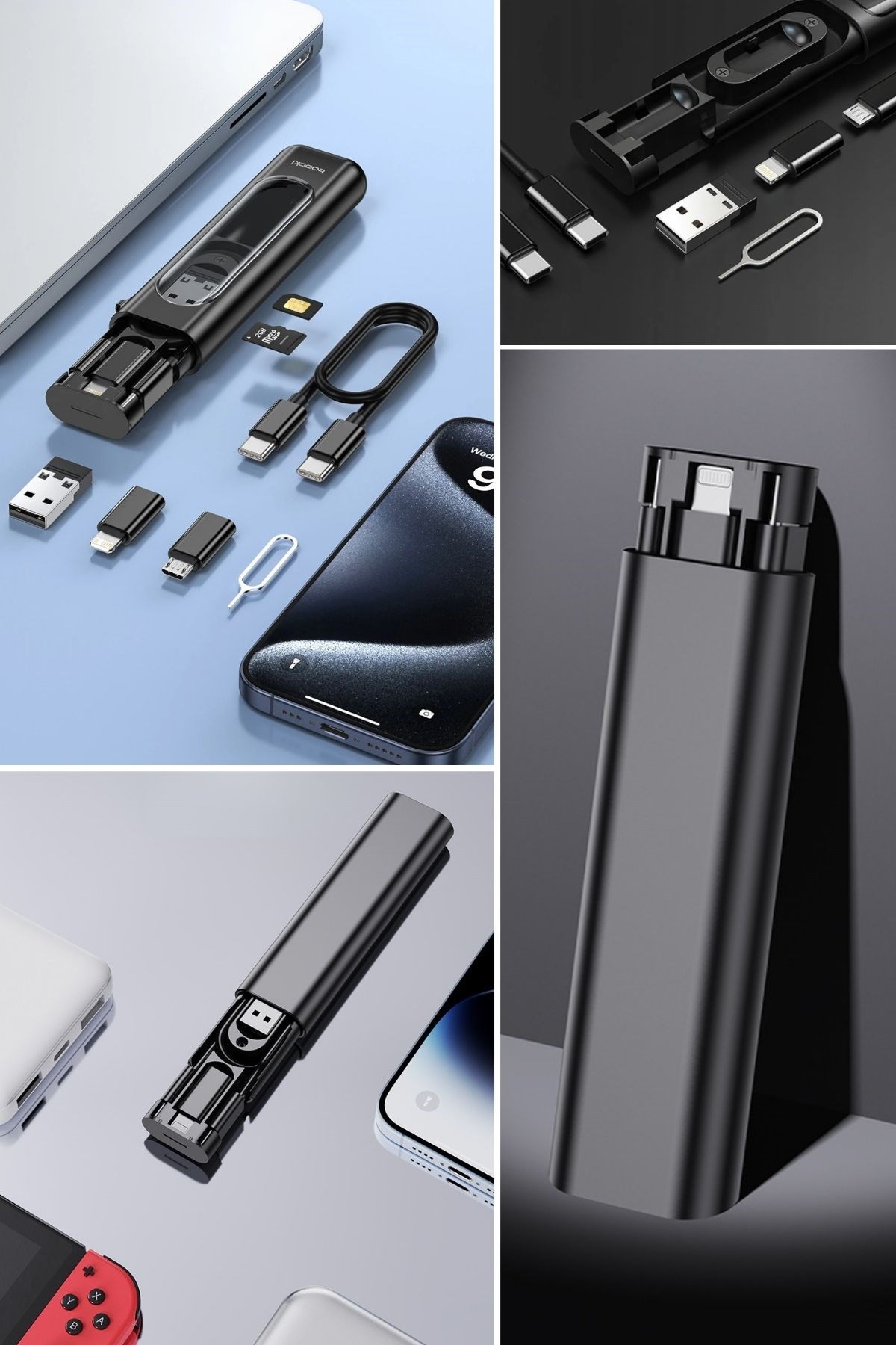 Cep Tipi 60W Bas Aç Type-C,İphone Şarj,Micro USB Hızlı Şarj Data Kablo Seti — Veyo — görsel 7